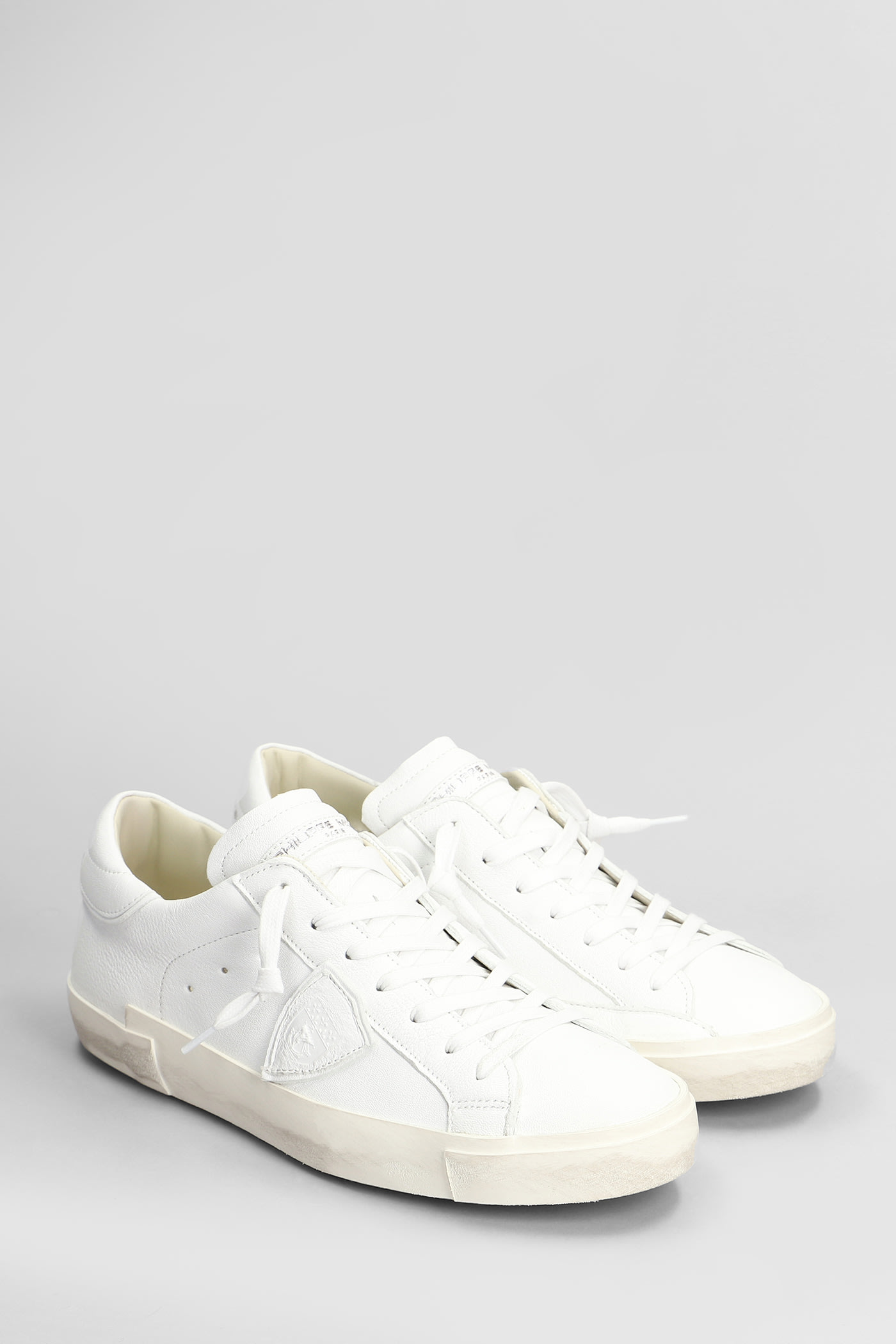 Shop Philippe Model Prsx Low Sneakers In White Leather