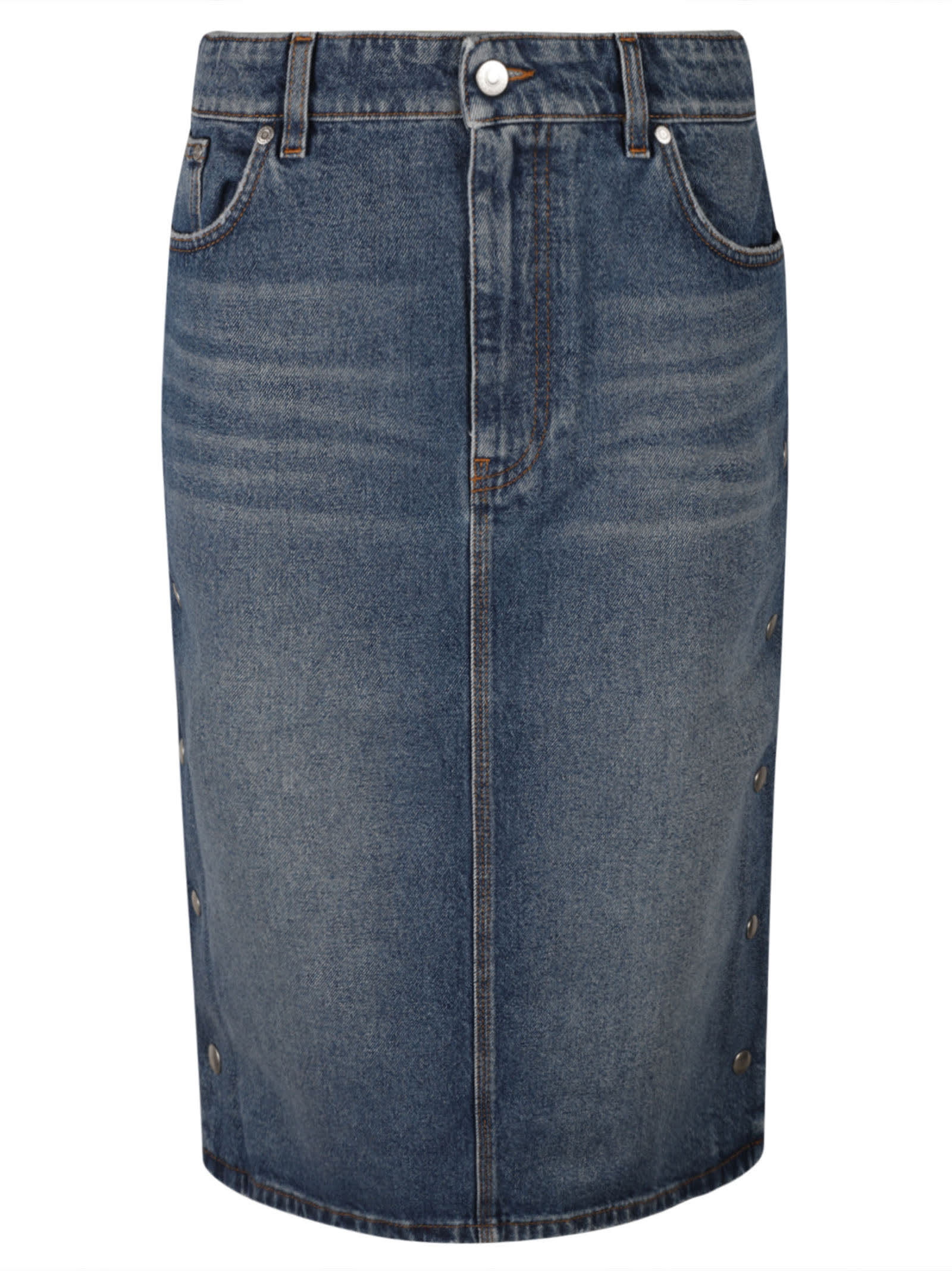 Shop Stella Mccartney Denim Skirt In Snap Blue