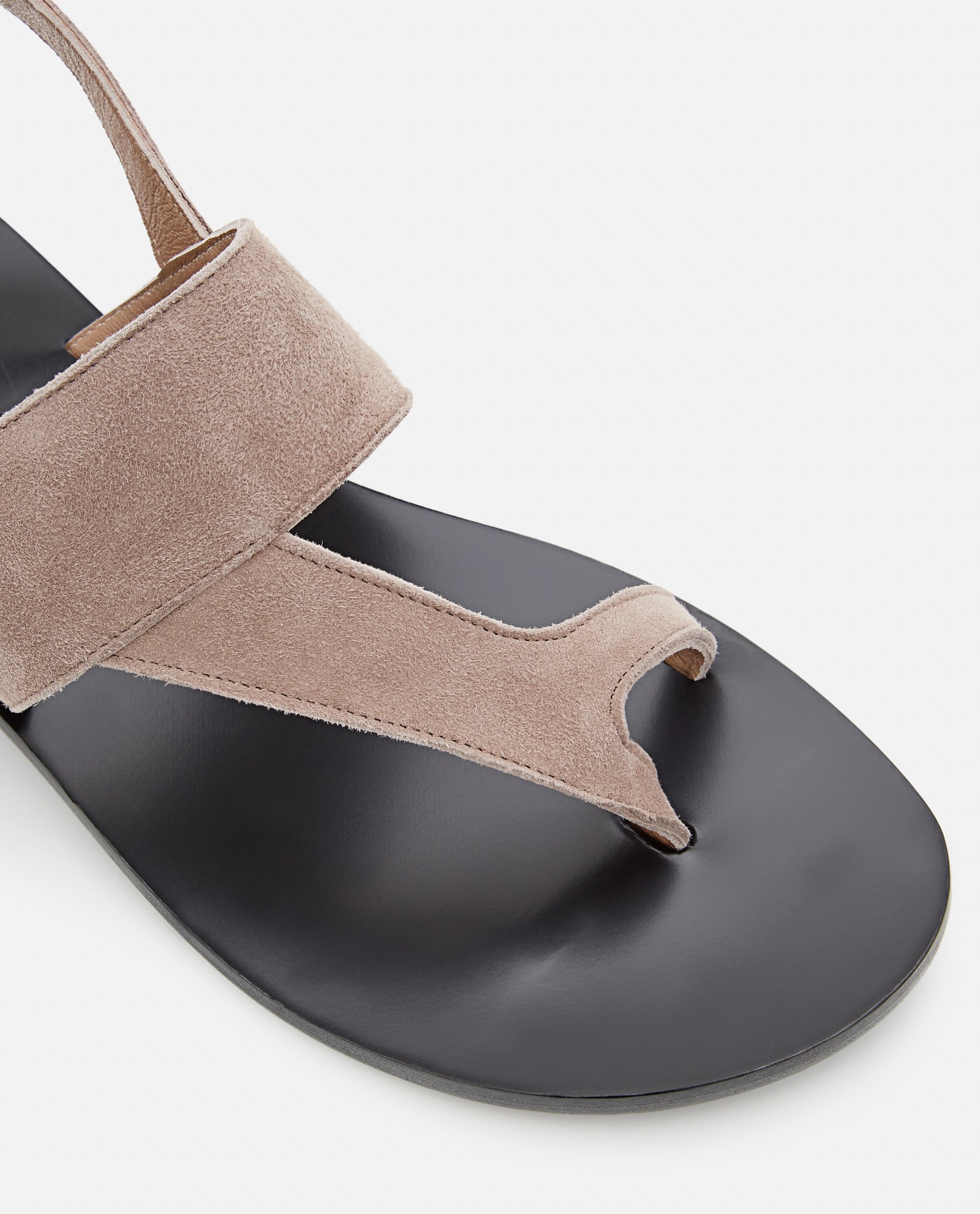 Shop Capri Positano Vieste Suede Flat Sandals In Grey