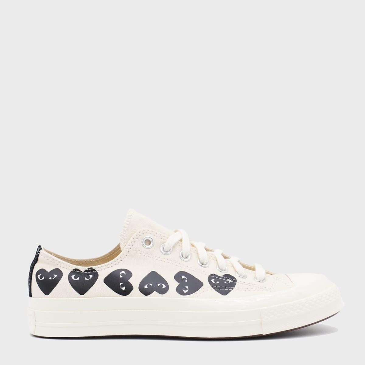 Shop Comme Des Garçons Play White Cotton Sneakers