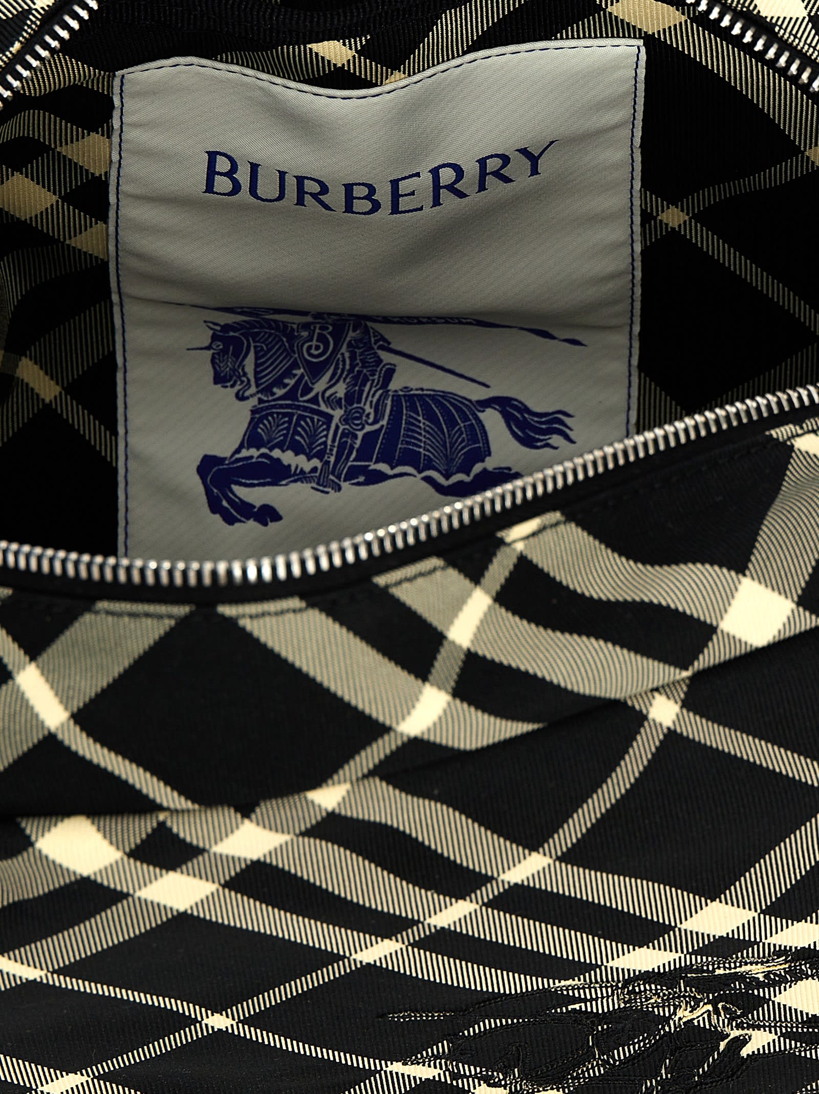 Shop Burberry Check Crossbody Bag In Black