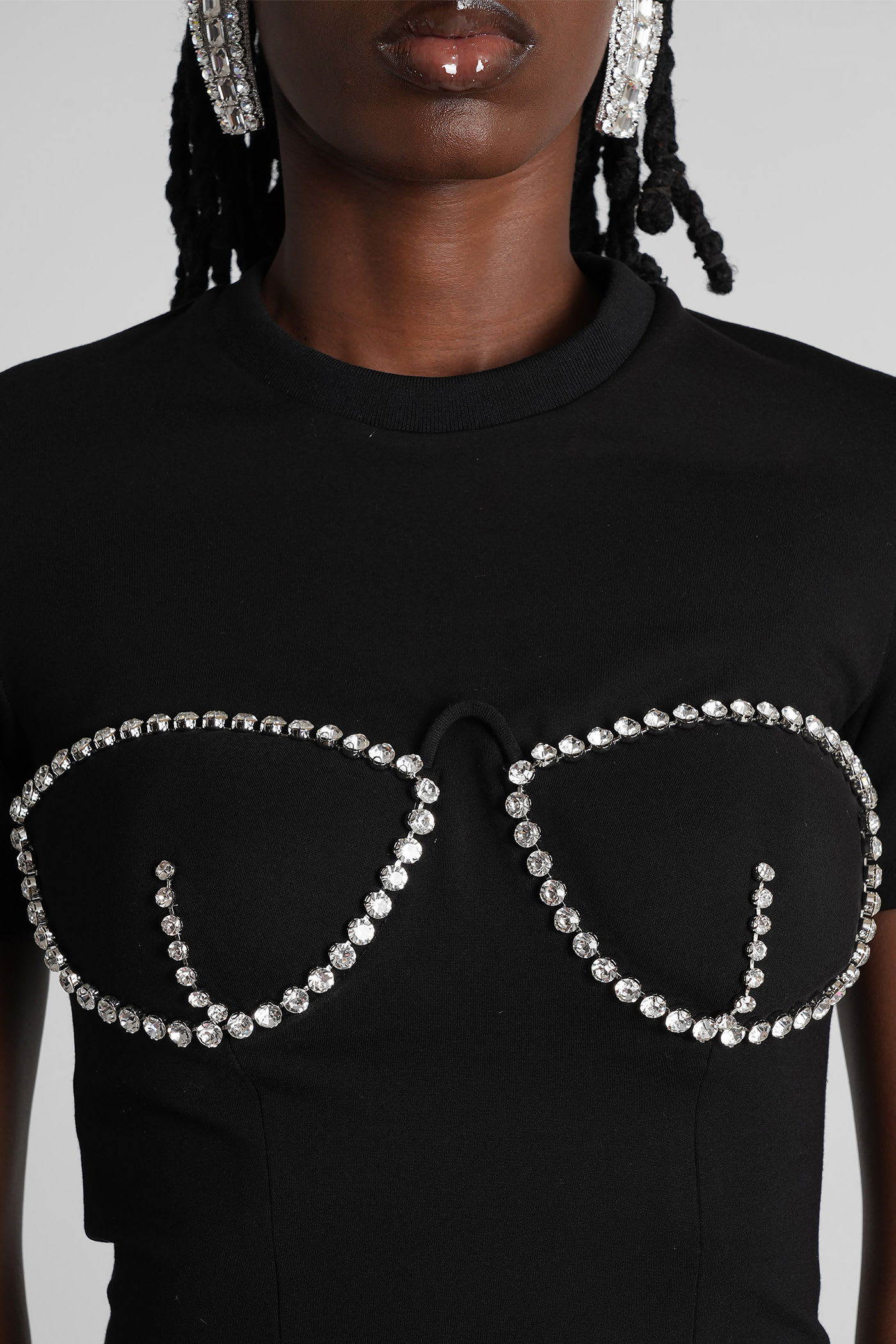 Area T-shirt In Black Rayon In Black