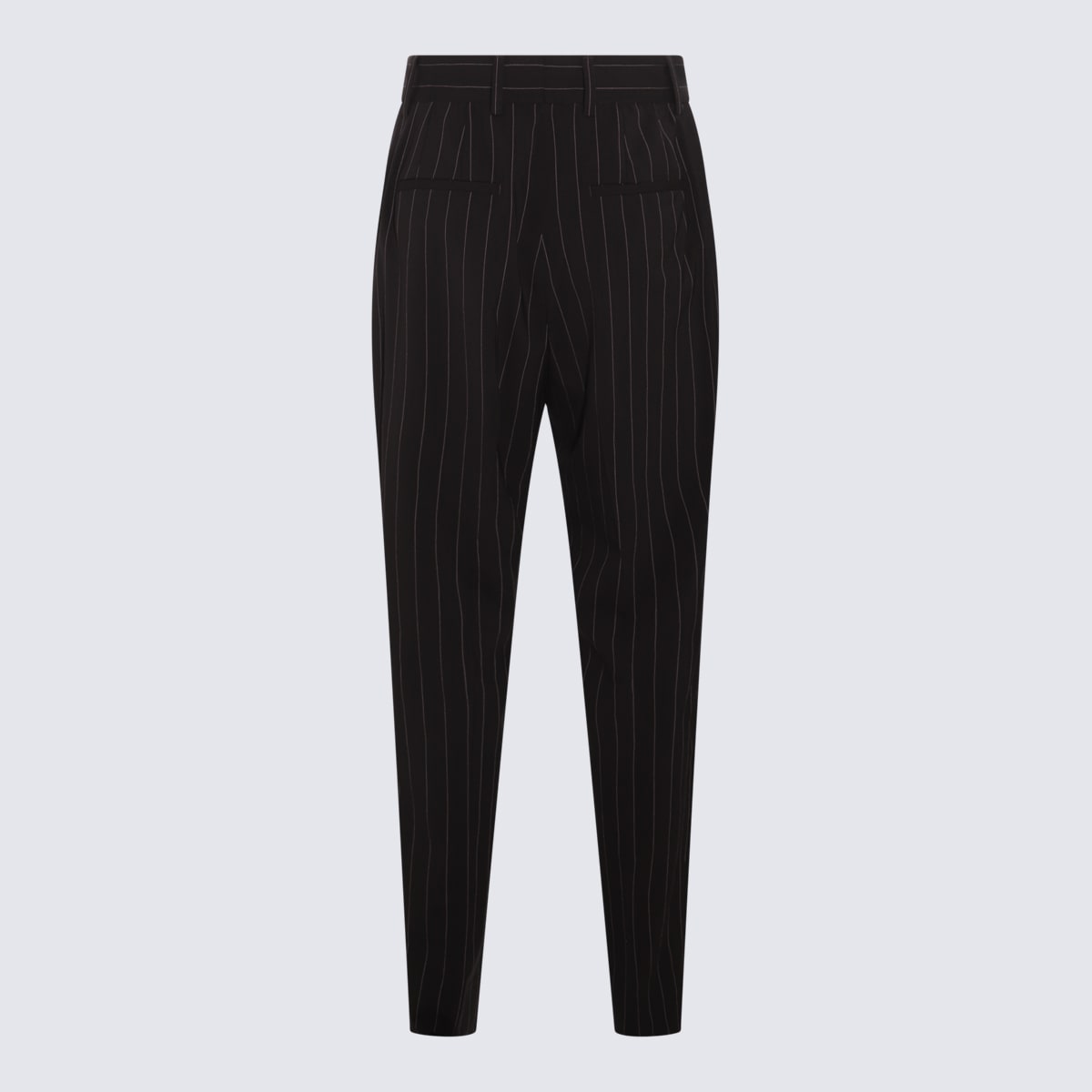 Shop Dolce & Gabbana Grey Wool Stretch Pinstripe Pants In Rigato