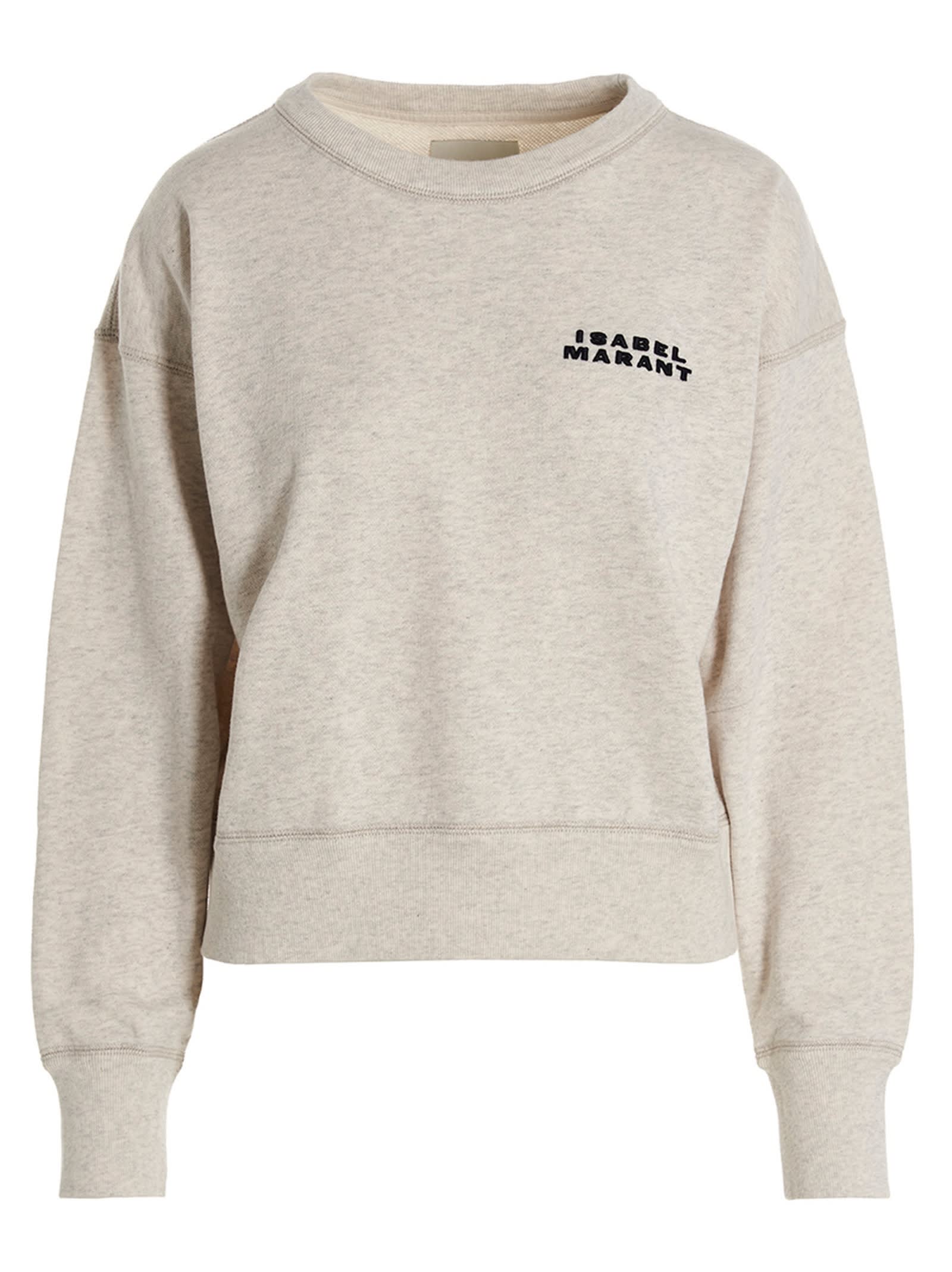 Cropped Sweatshirt With Contrasting Logo Embroidery