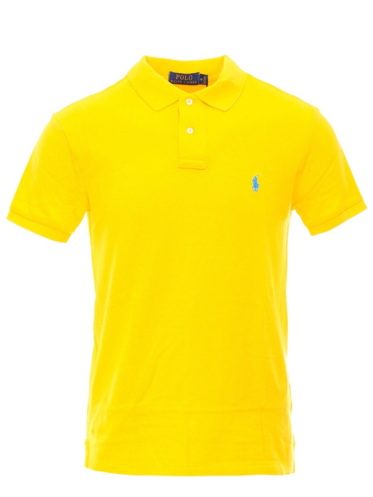 Oasis Yellow And Blue Slim-fit Piquet Polo Shirt