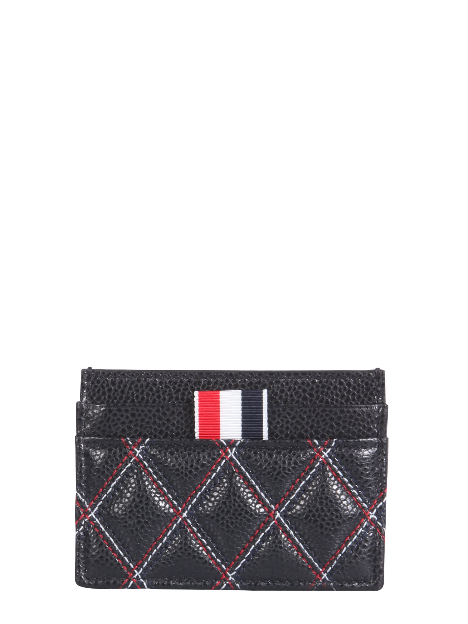 THOM BROWNE LEATHER CARD HOLDER,FAW078A 06560001