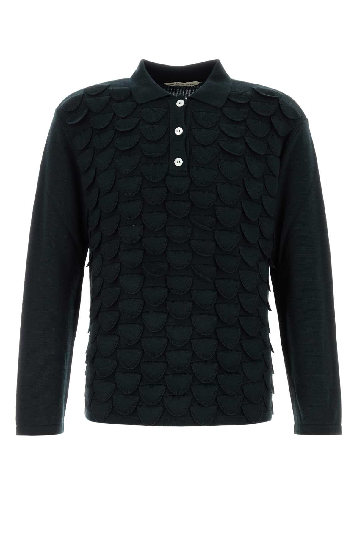 Midnight Blue Wool Polo Shirt