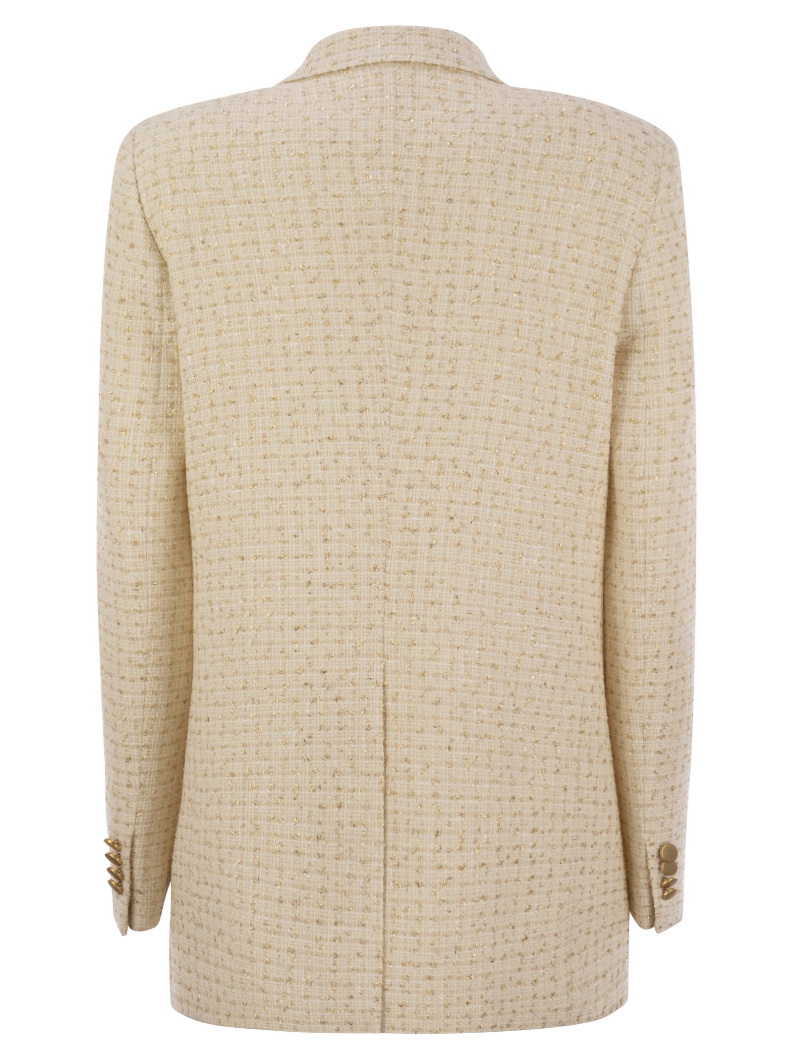 Tagliatore Women's Double-breasted Cotton-blend Blazer In White/gold