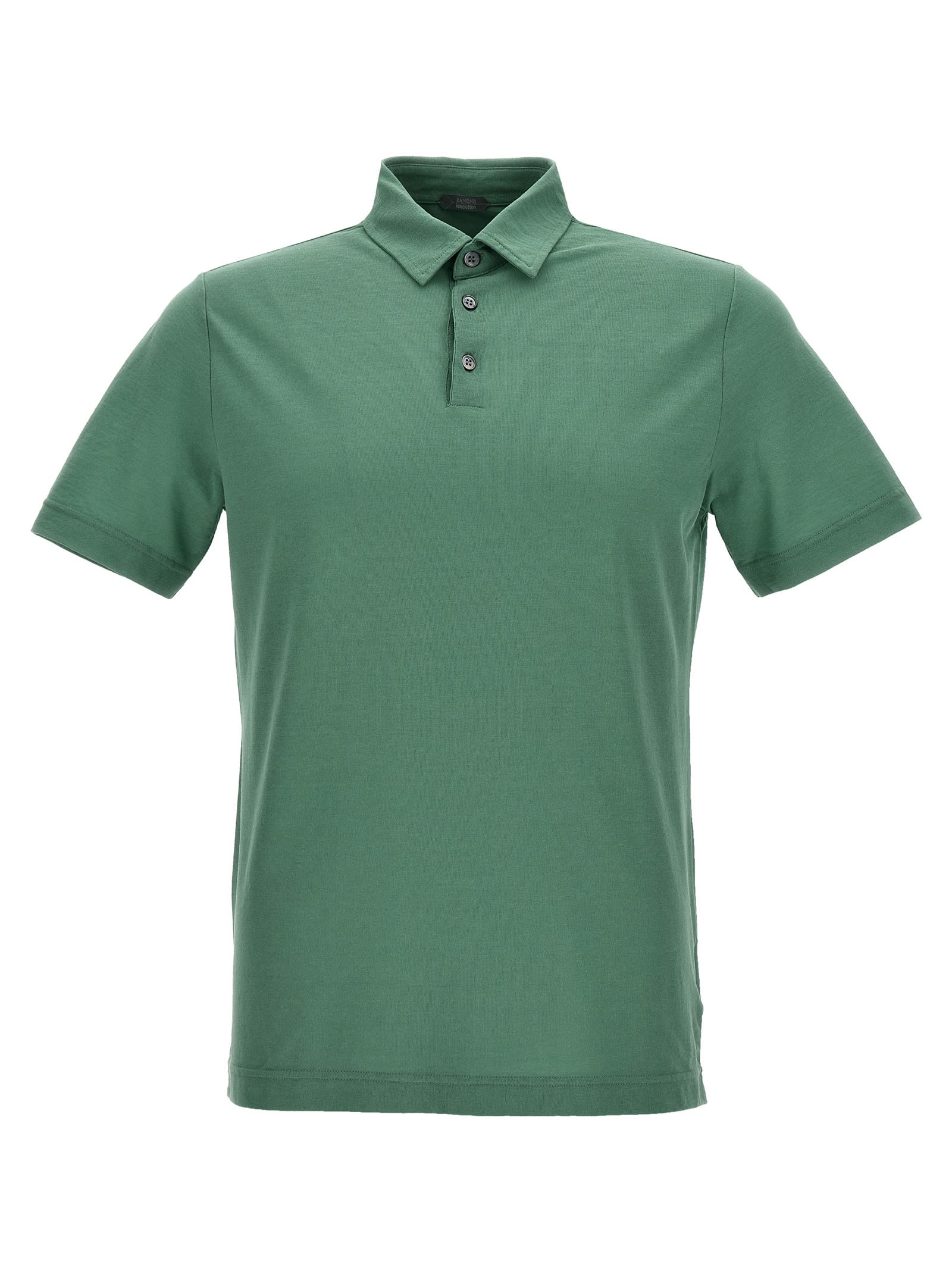 Shop Zanone Ice Cotton Polo Shirt  In Green