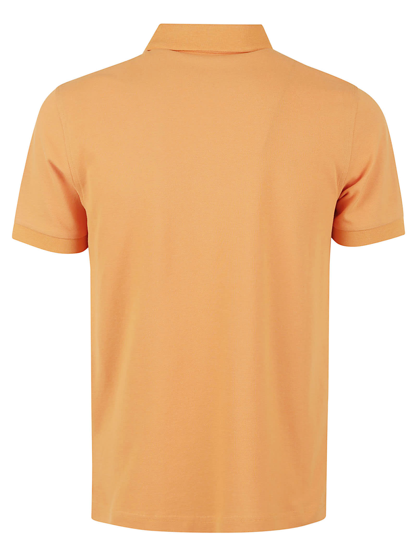 Fay Polo Db Collar Piquet Polo In Orange