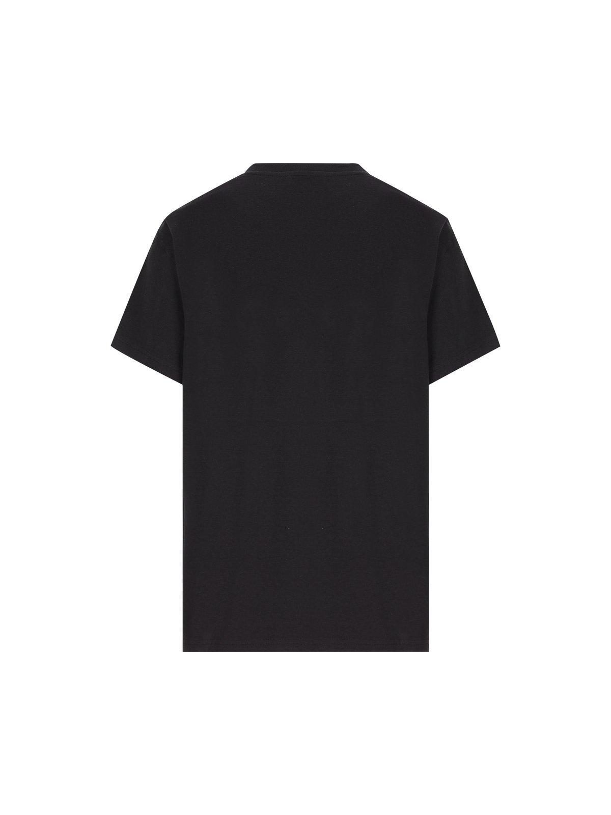 Shop Chloé Logo Embroidered Crewneck T-shirt In Black