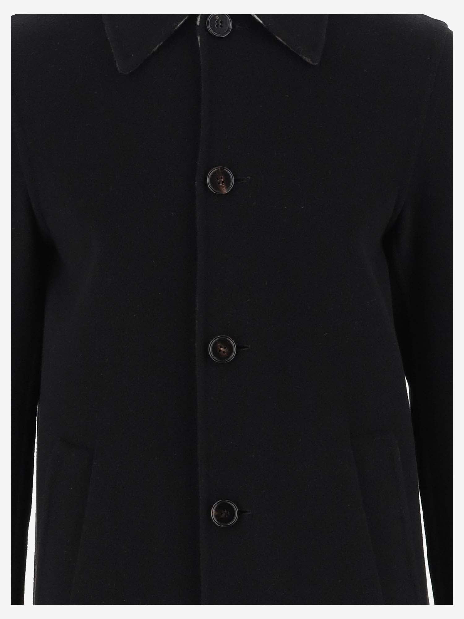 Shop Burberry Wool Coat In Black