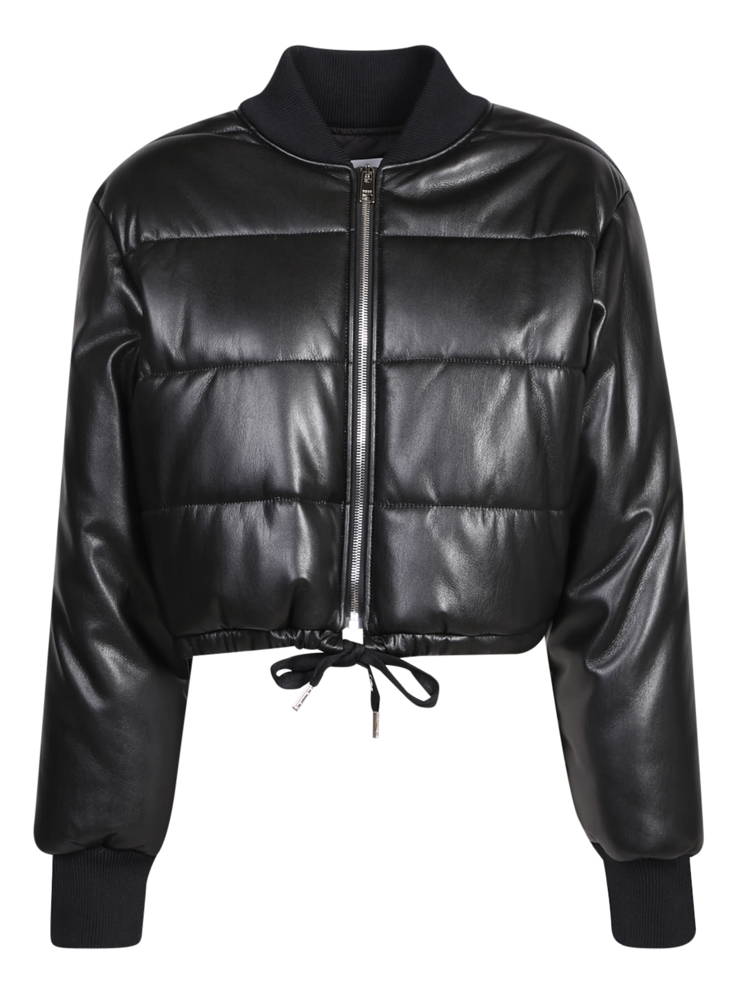 Shop Msgm Padded Cropped Jacket In Black