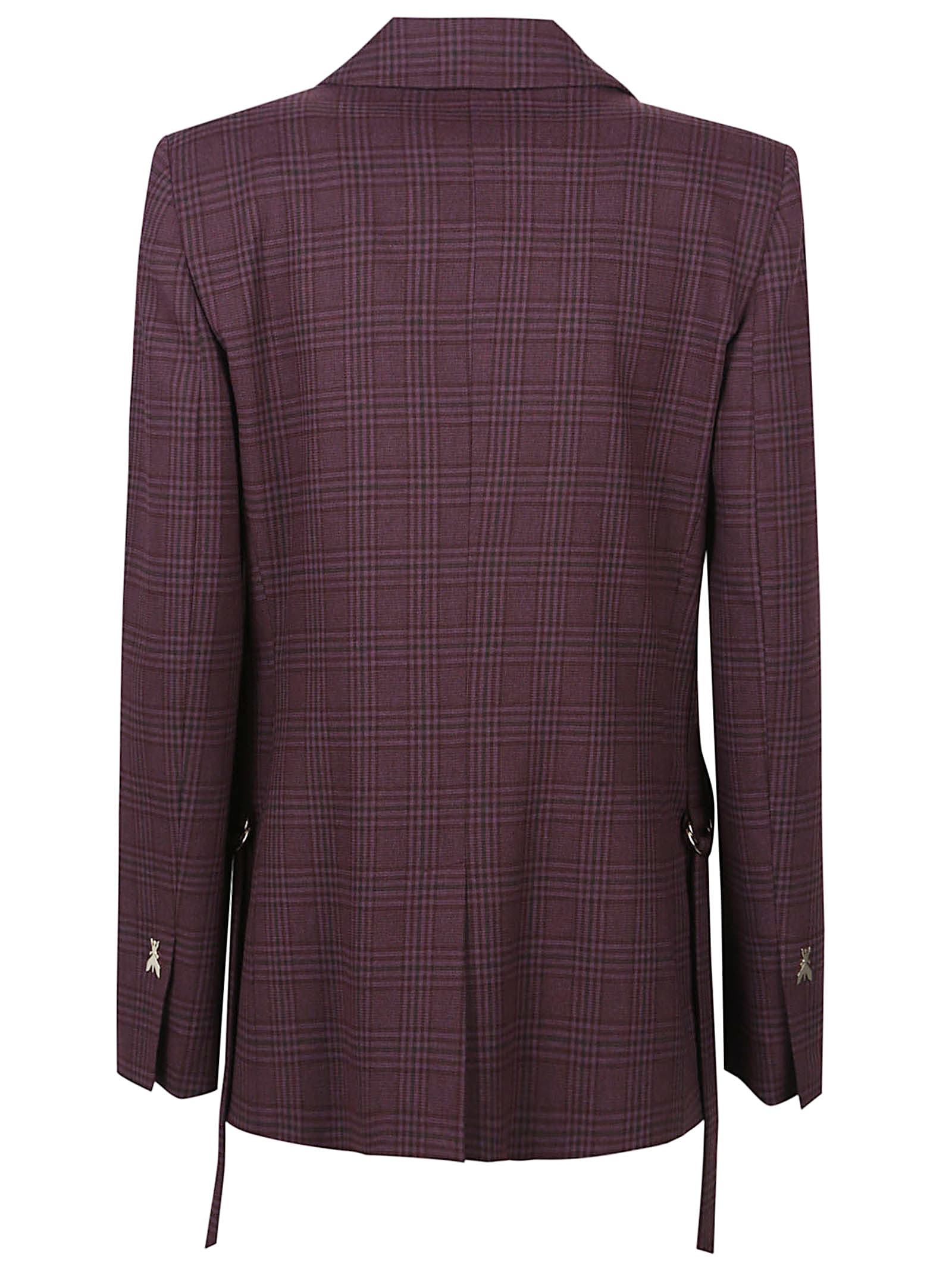 Patrizia Pepe Single Breasted Jacket In Burgundy