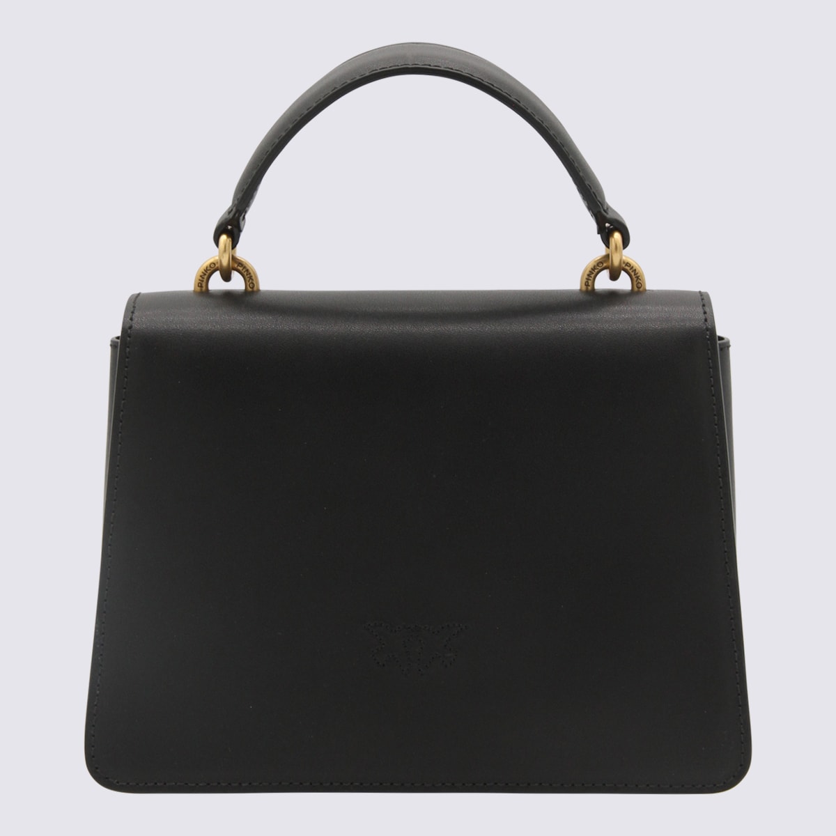 Shop Pinko Black Leather Small Lady Love Tote Bag