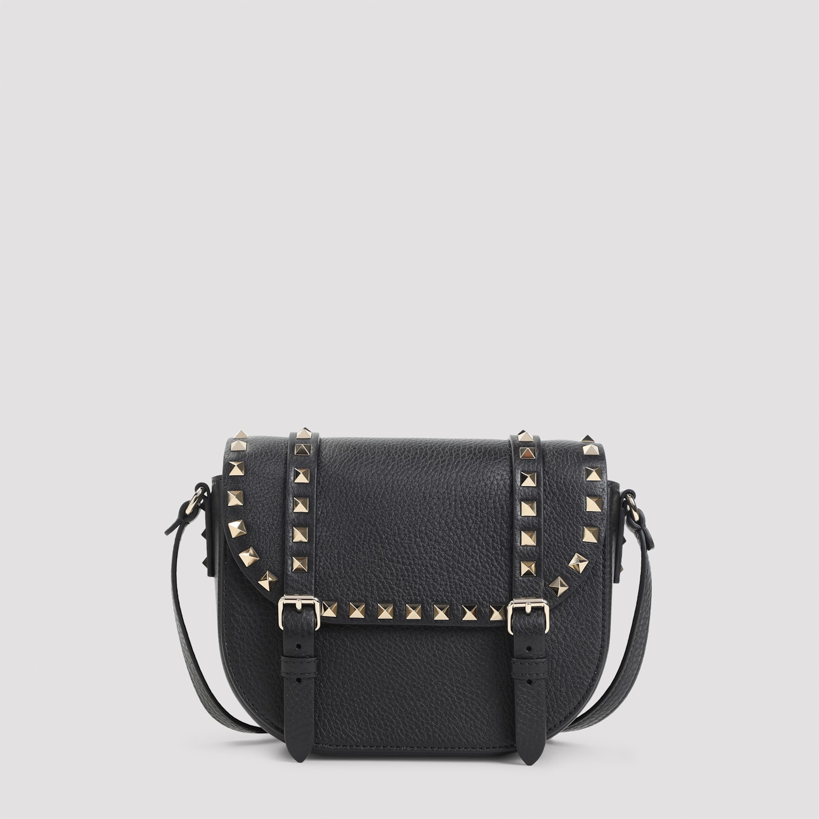 Valentino Small Rockstud Shoulder Bag In Black