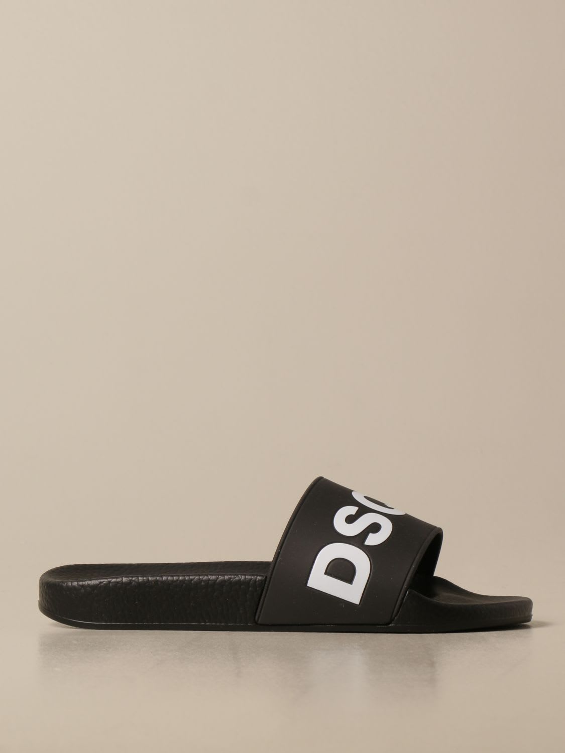 Dsquared2 Flat Sandals Dsquared2 Rubber Sandal With Logo Print
