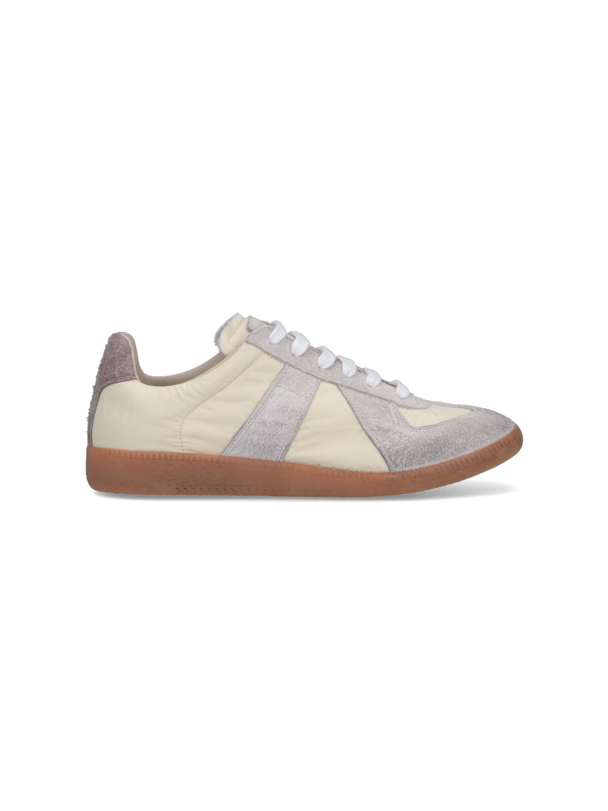 Maison Margiela Sneakers In Beige With Front Lace-up Fastening