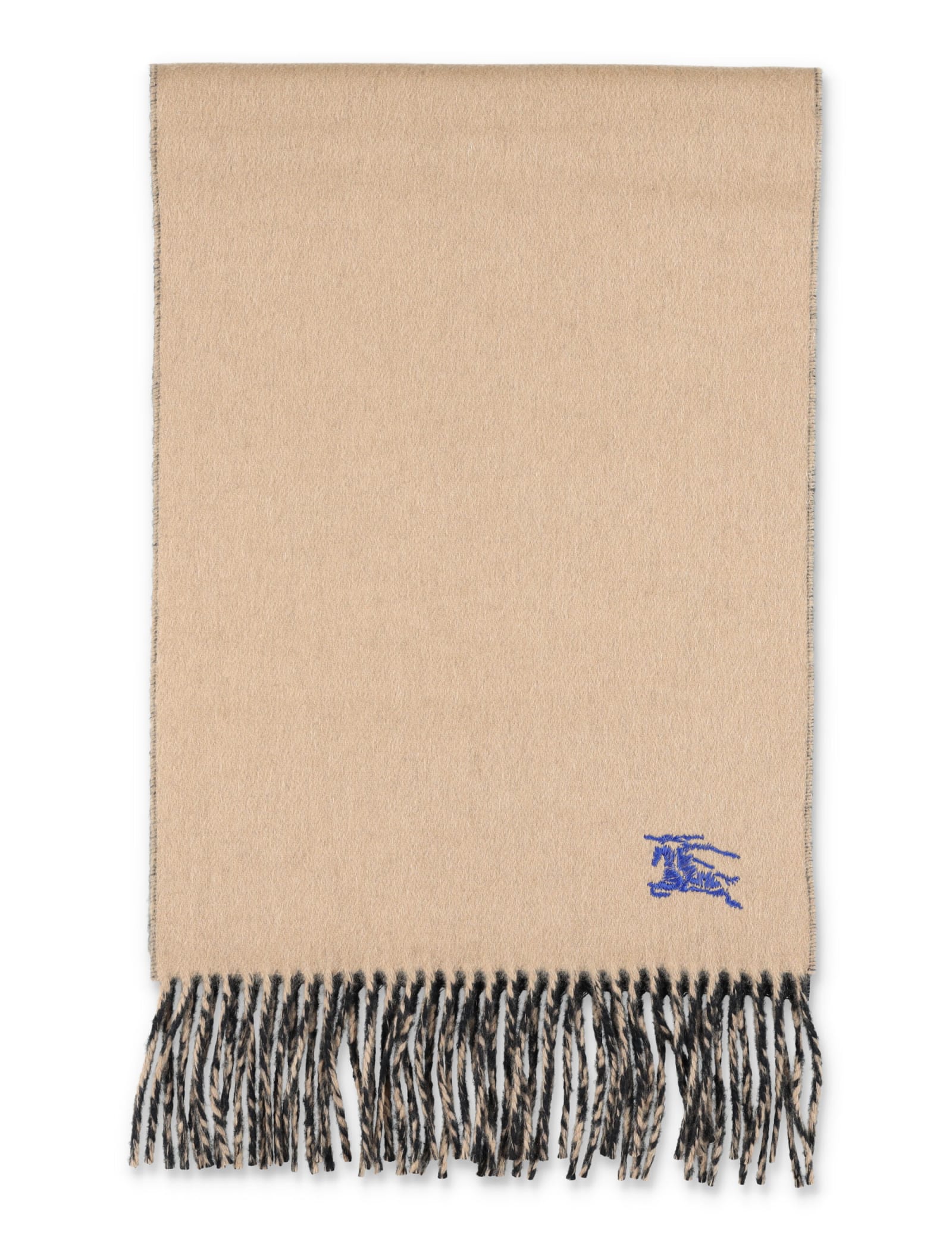 Shop Burberry Mu Knight Solid Scarf In Camel /black