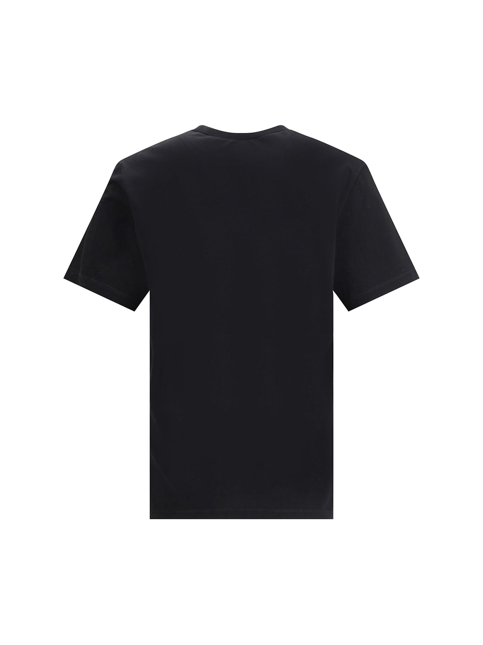 Dsquared2 Black Crew-neck T-shirt With Logo On The Front In Cotton Man In Black