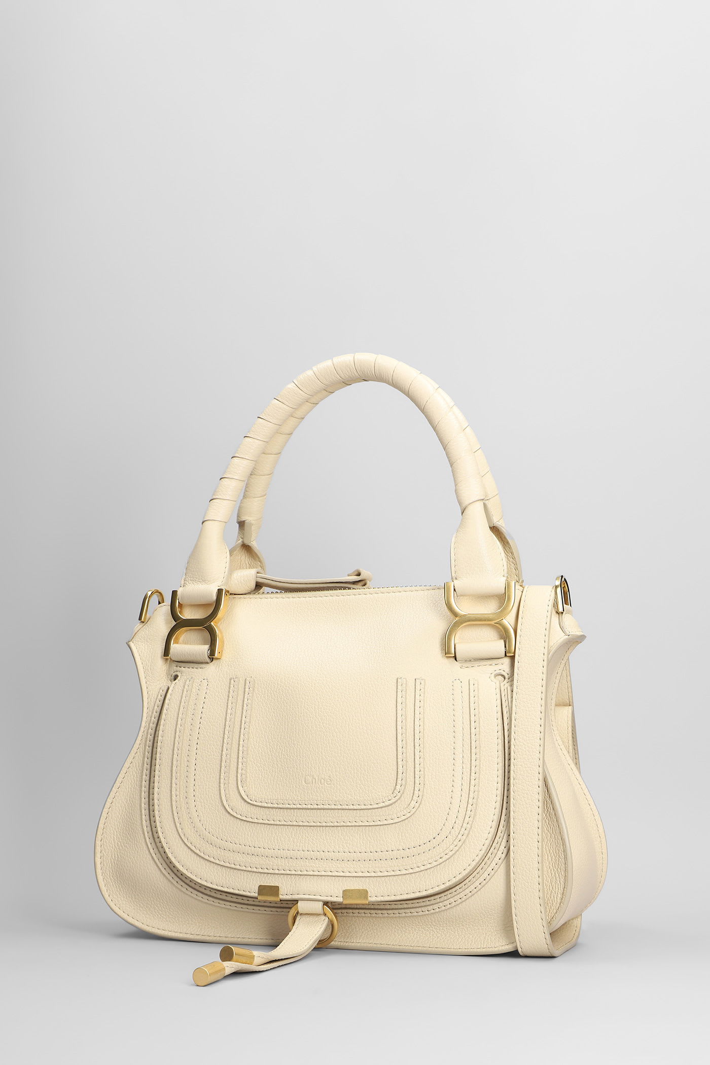 Chloé Mercie Shoulder Bag In Beige Leather In Neutral