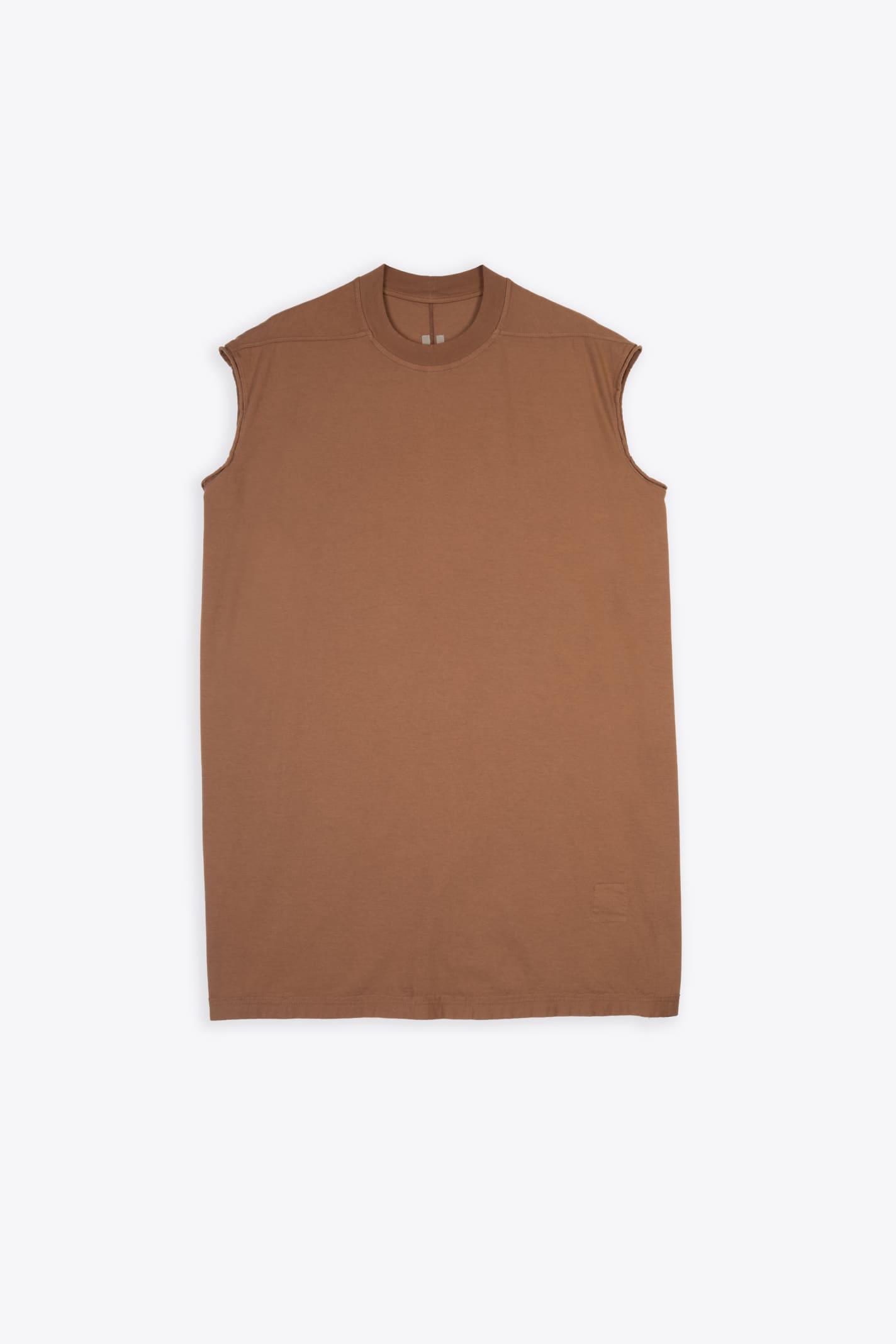 Drkshdw Tarp T Brown Cotton Oversized Sleveless T-shirt - Tarp T In Cachi