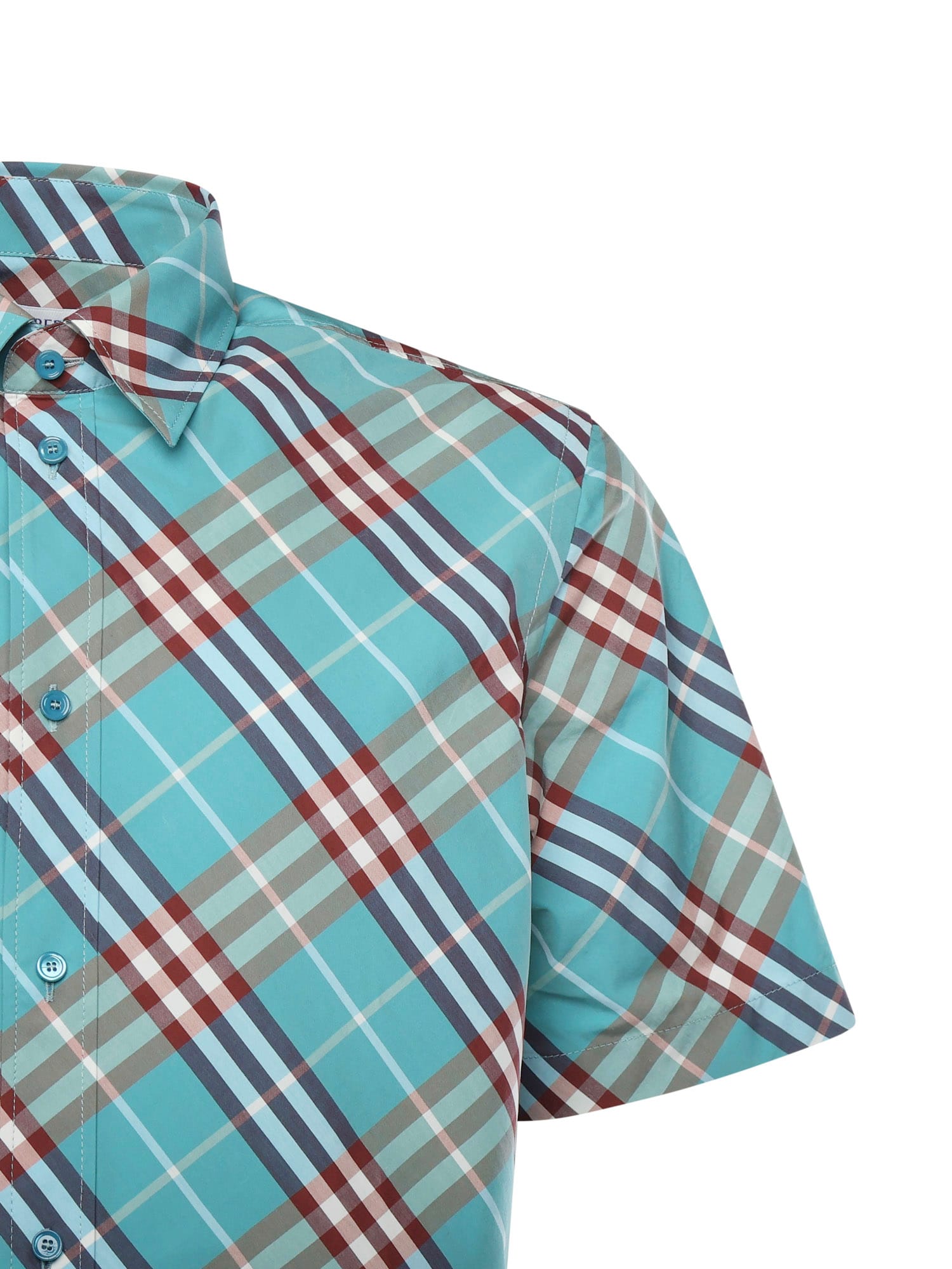 Burberry Short-sleeved Cotton Shirt T-shirt Light Blue In Blue