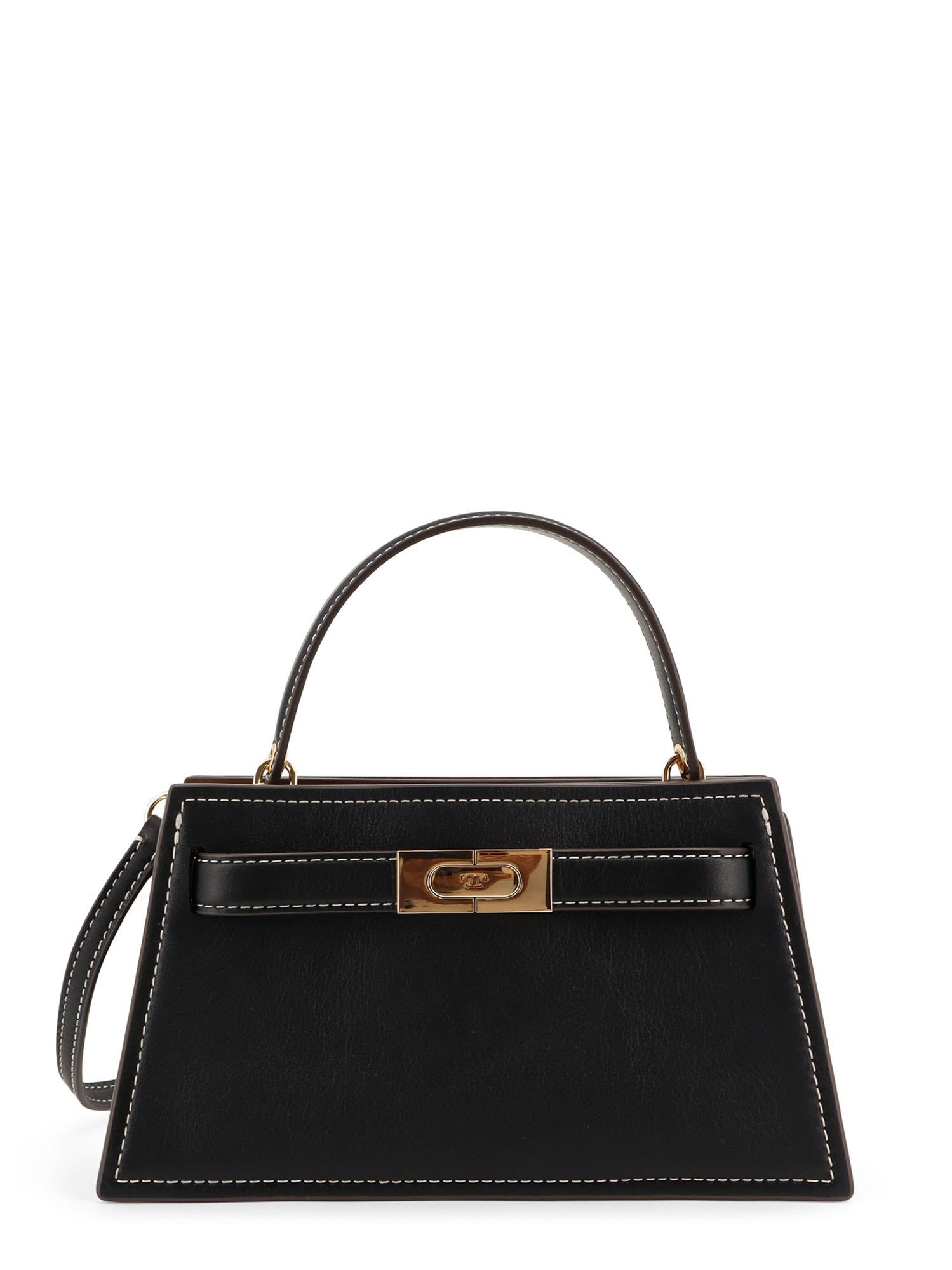 Tory Burch Lee Radziwill Pebble Mini Leather Shoulder Bag In Black