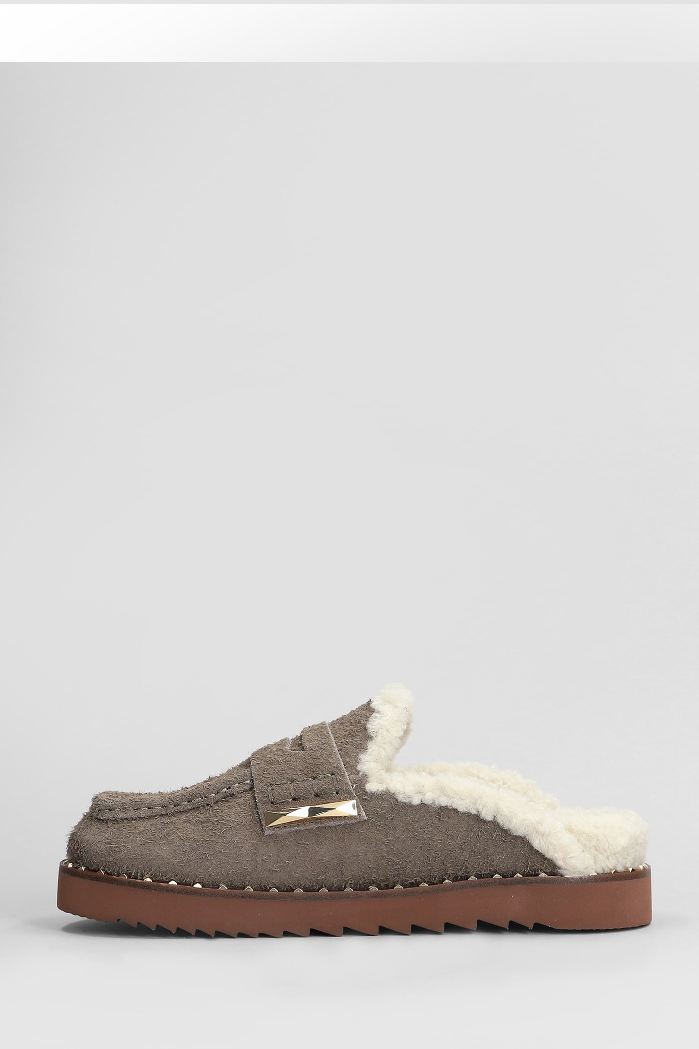 Shop Ash Genda Slipper-mule In Taupe Suede