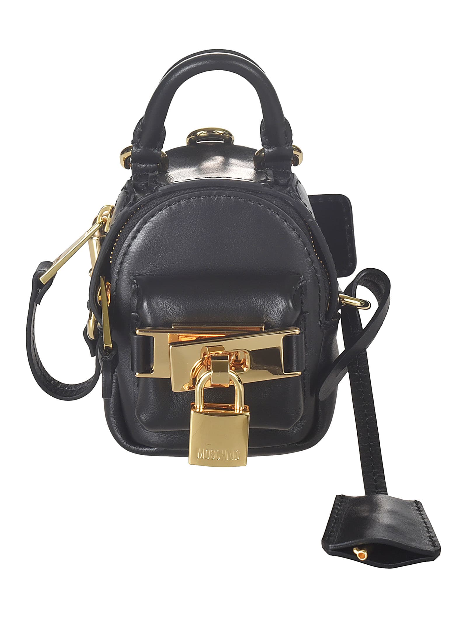 Moschino Pad-locked Detail Bag In Black