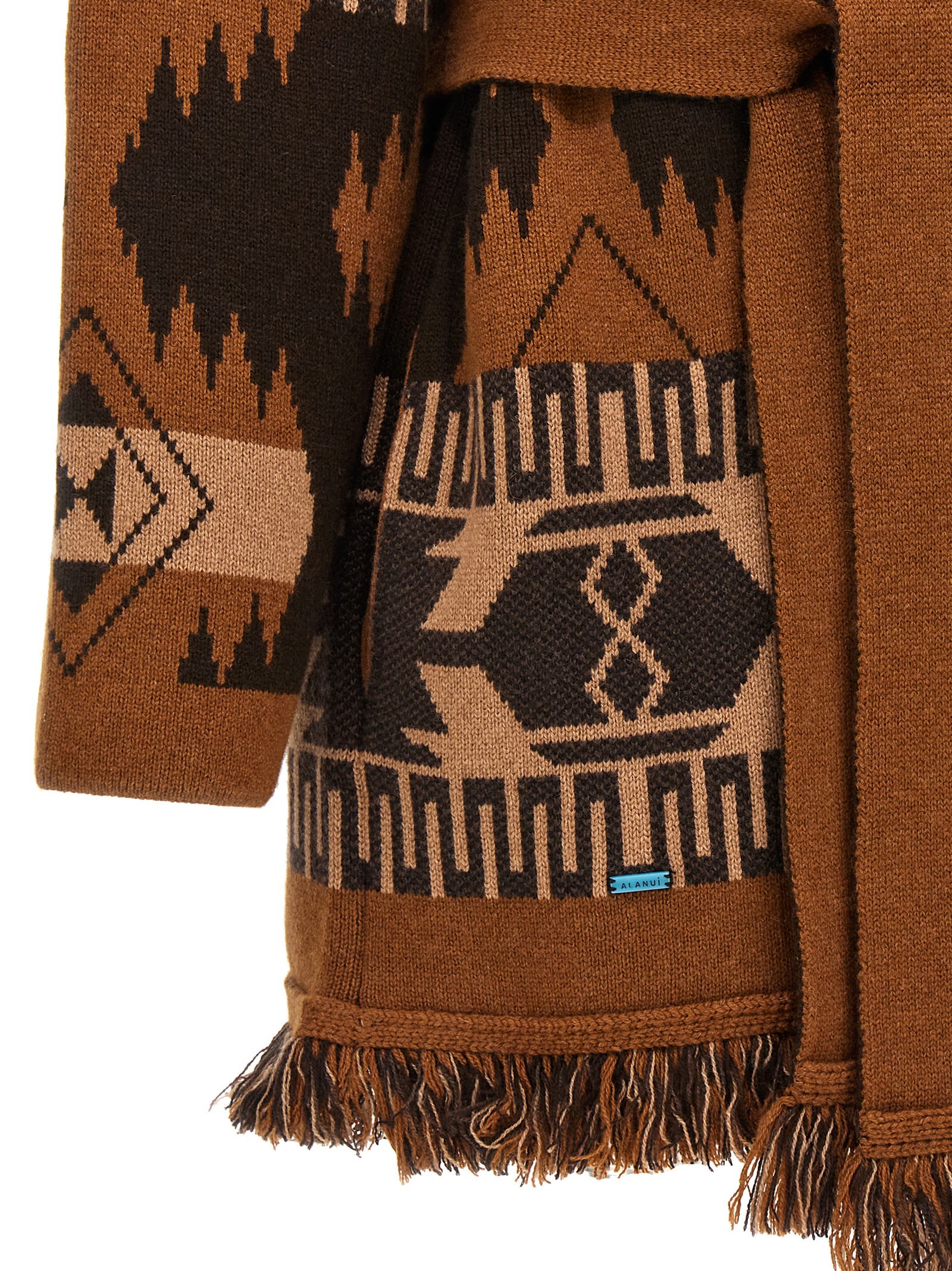 Shop Alanui Icon Cardigan In Brown