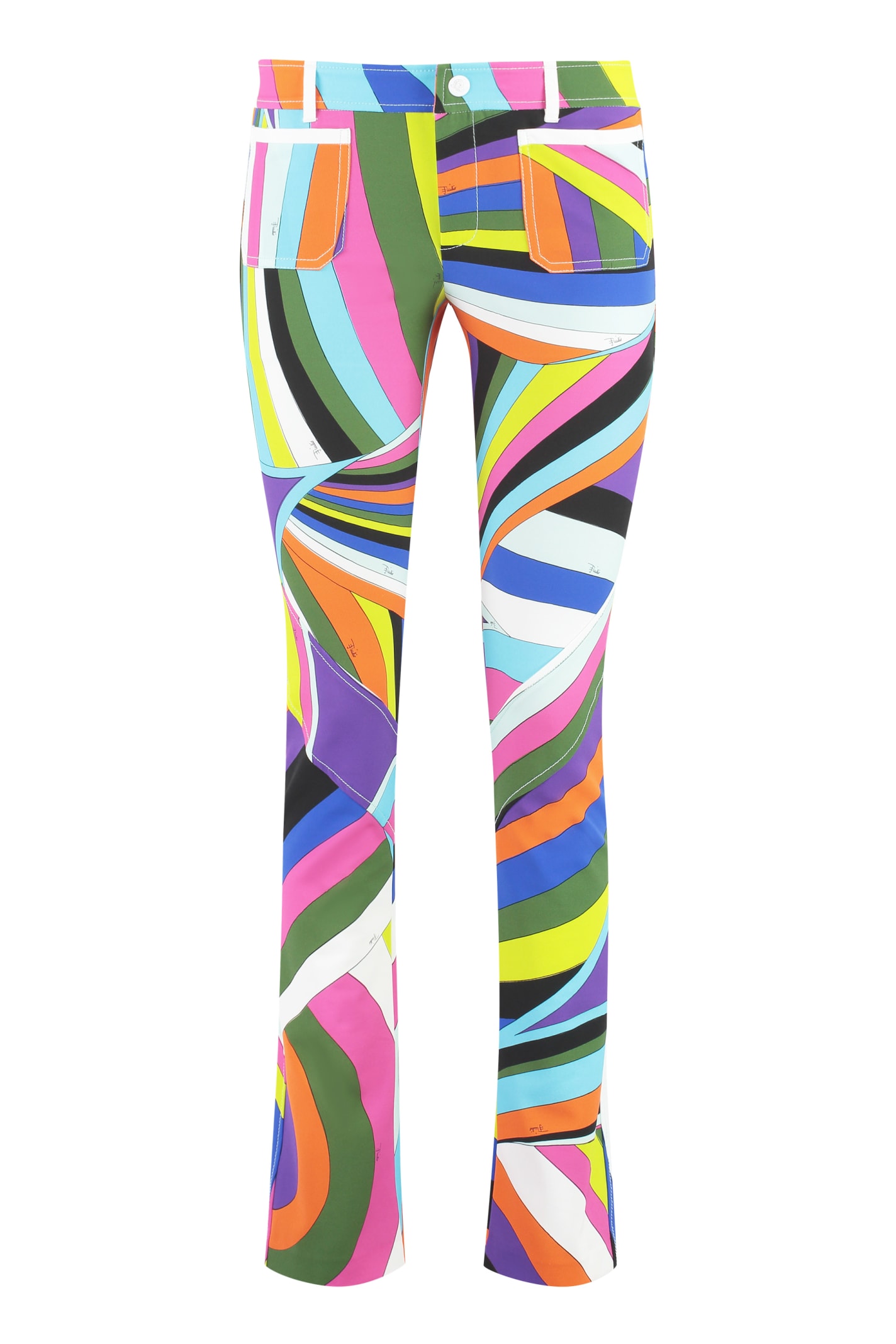 Shop Emilio Pucci Printed Cropped Trousers In Multicolor