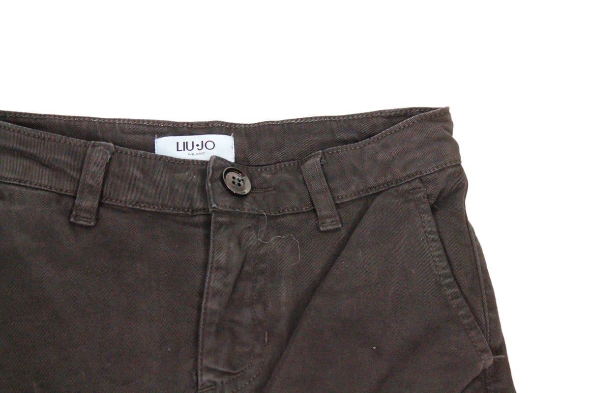 Shop Liu •jo Cargo Pants With Patch Pockets On The Leg In Stretch Cotton In Black