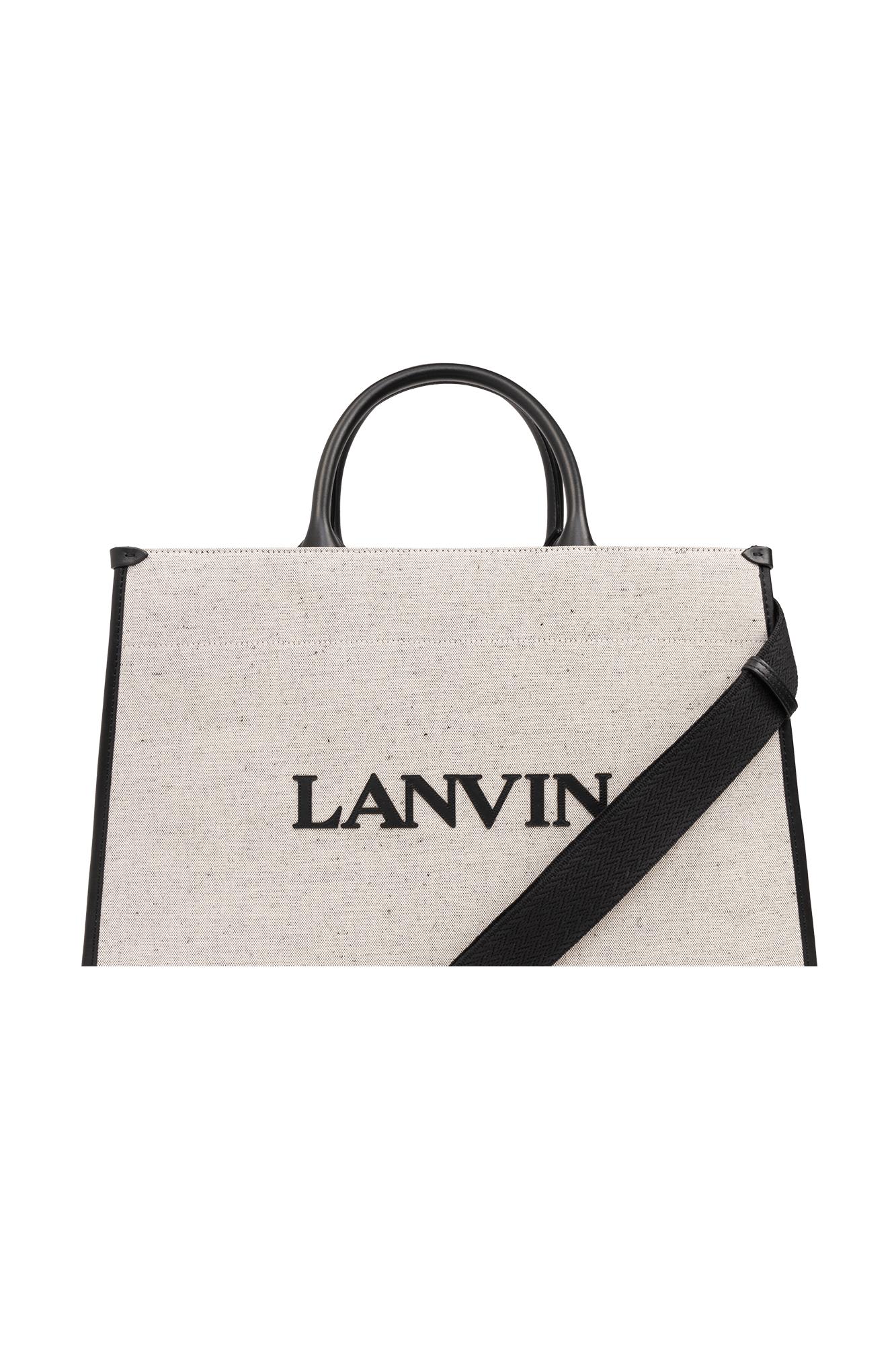 Shop Lanvin Mm Shopper Bag In Beige Black