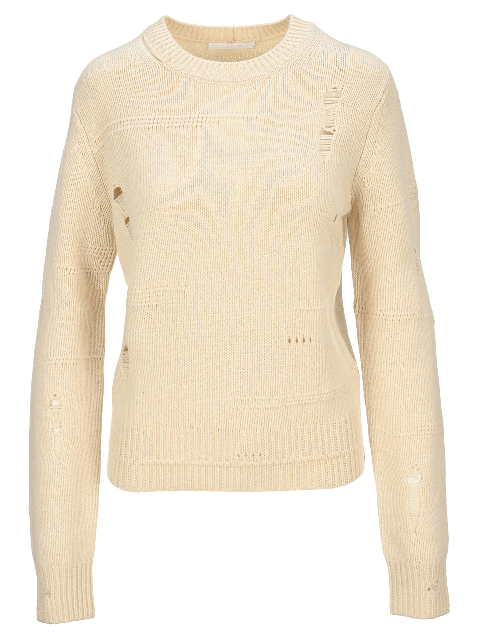 Click to view more detailed imagery on our partner's website Helmut Lang Distressed Crewneck In Powder Ecru