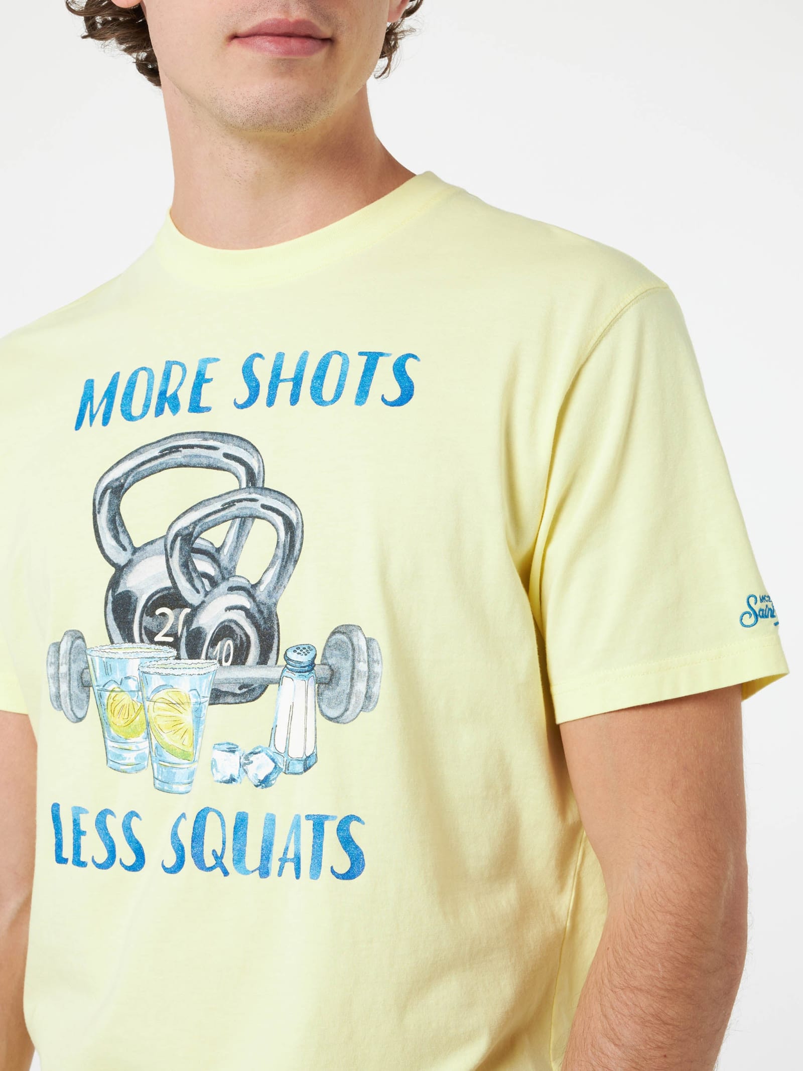 Mc2 Saint Barth Logo-embroidered Cotton T-shirt In Yellow