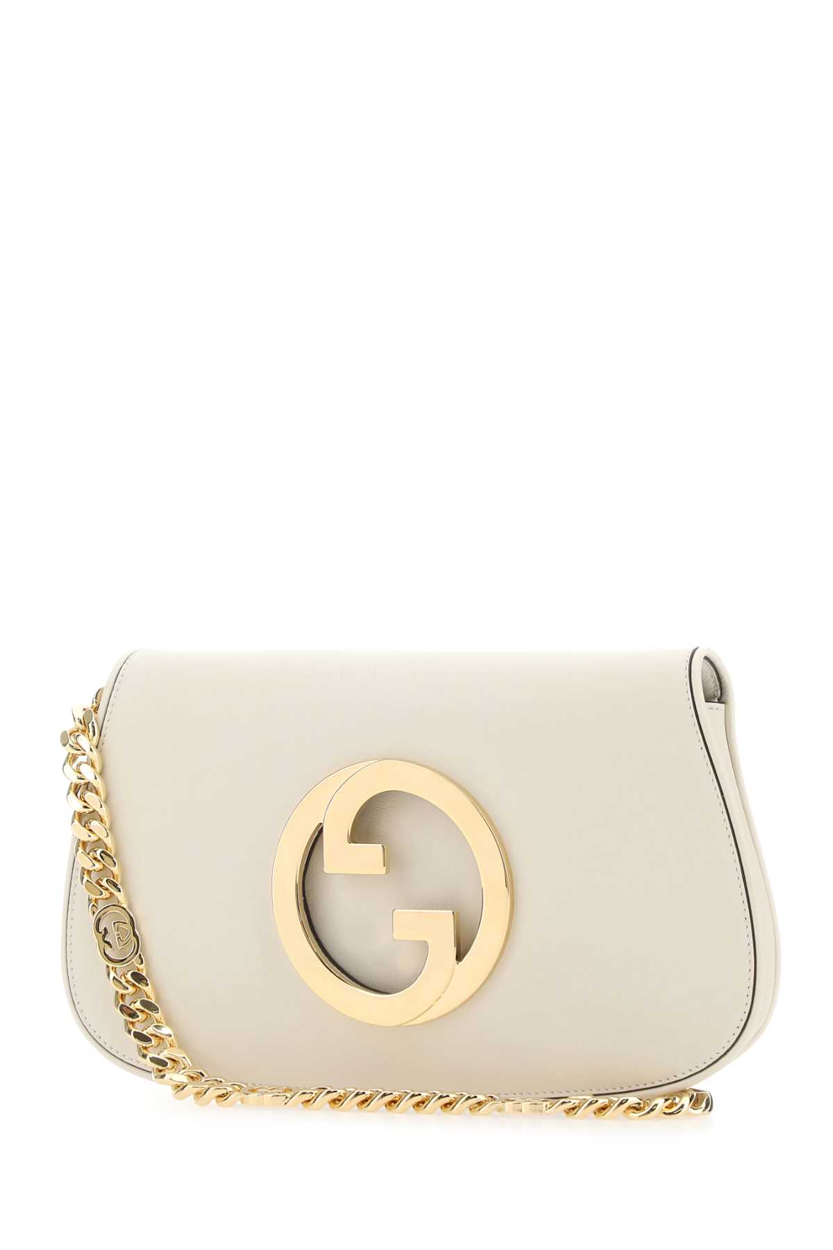 Shop Gucci White Leather  Blondie Shoulder Bag