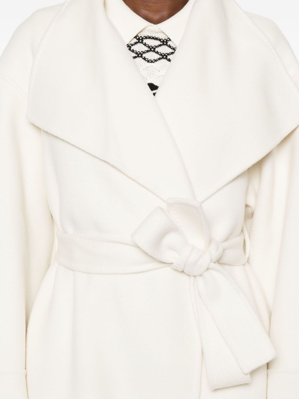 Goat Wool And Cashmere Coat In White