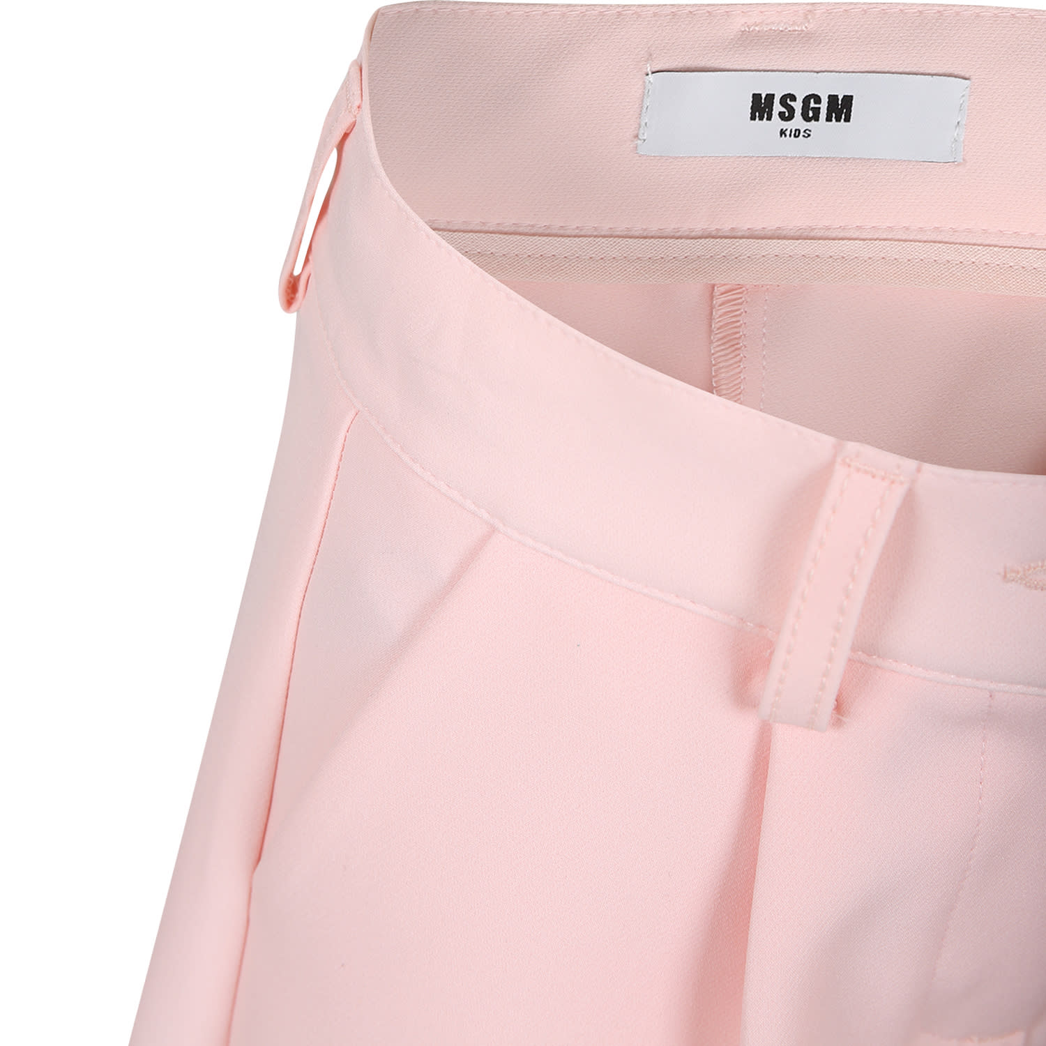 Shop Msgm Pink Trousers For Girl With Logo