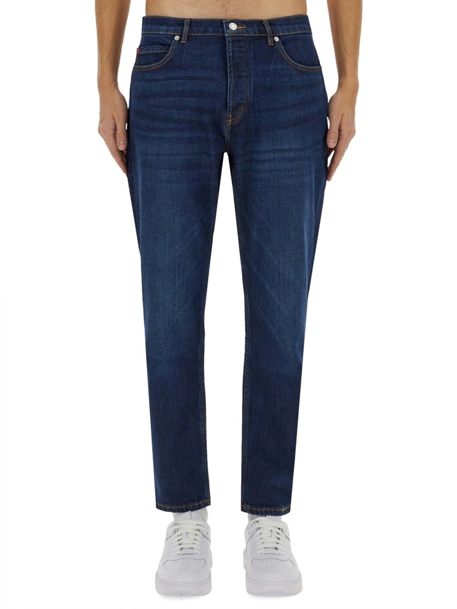 Hugo Boss Delaware Slim-fit Jeans In Dark-blue Super-soft Denim In Denim