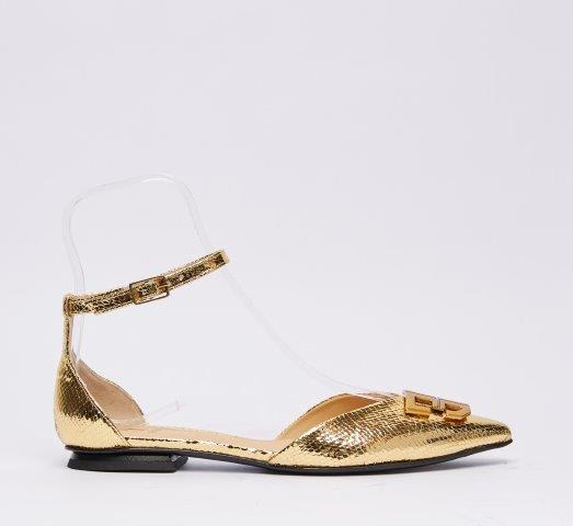 Fabi Ballet Flat With Strap In Oro