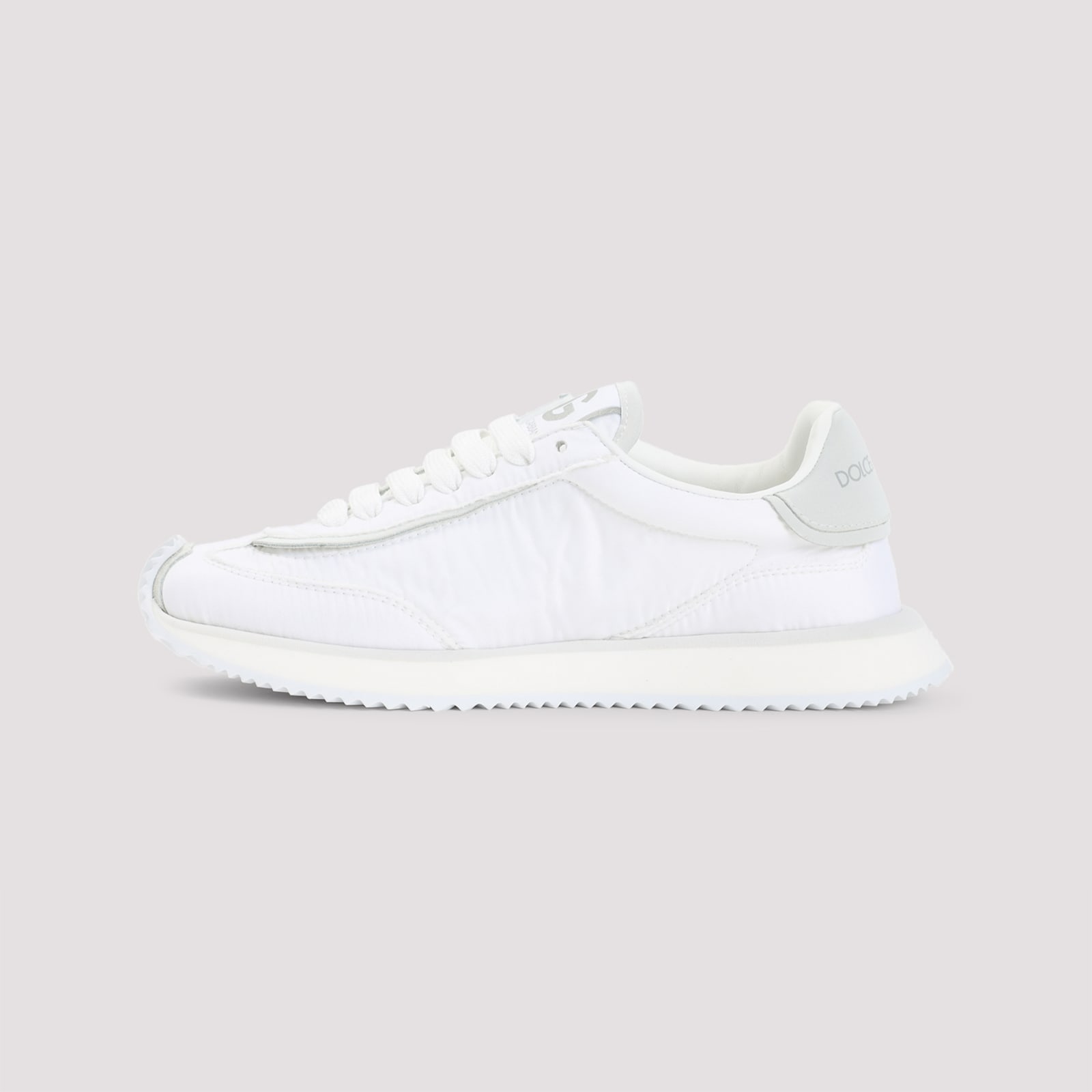 Dolce & Gabbana Low-profile Sneakers With Textured Logo Detail In White