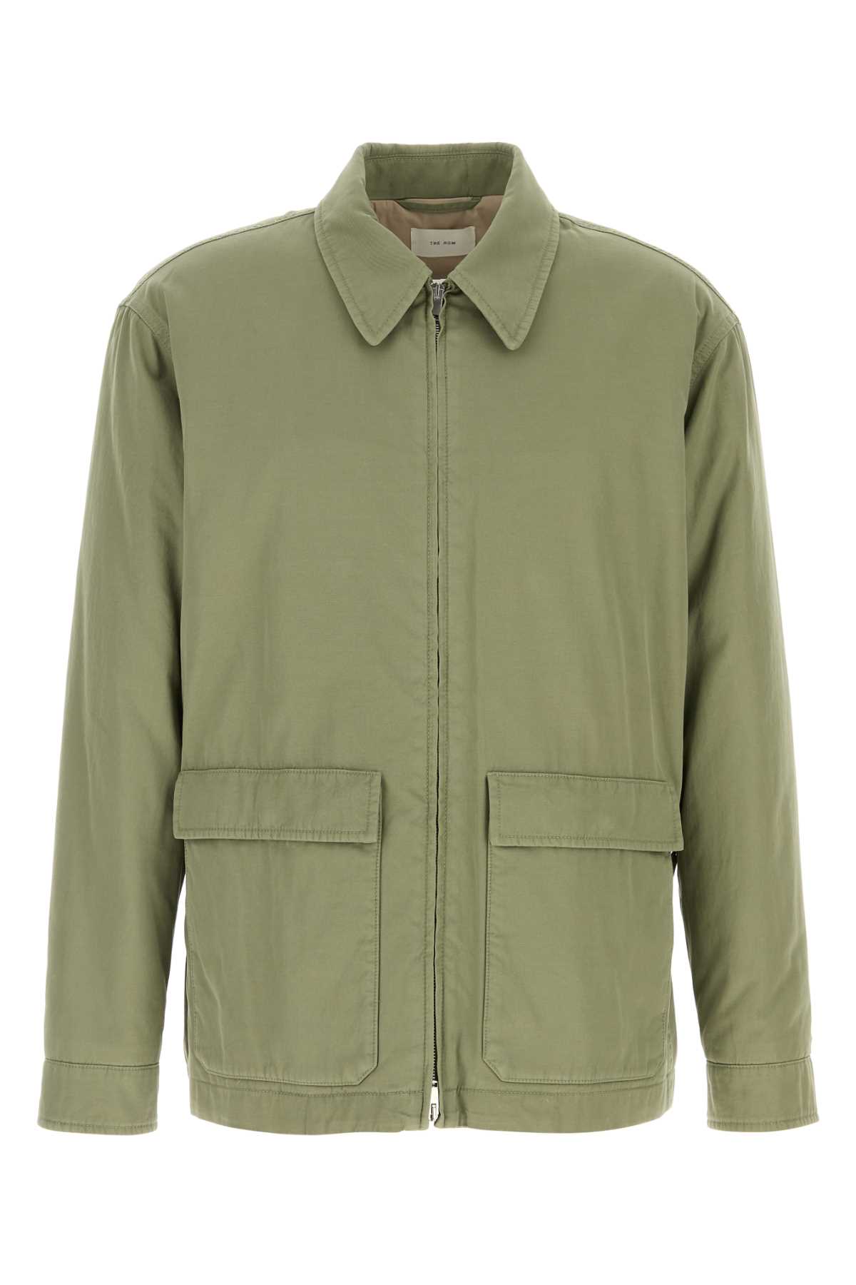 The Row Justo Gabardine Down Field Jacket In Green