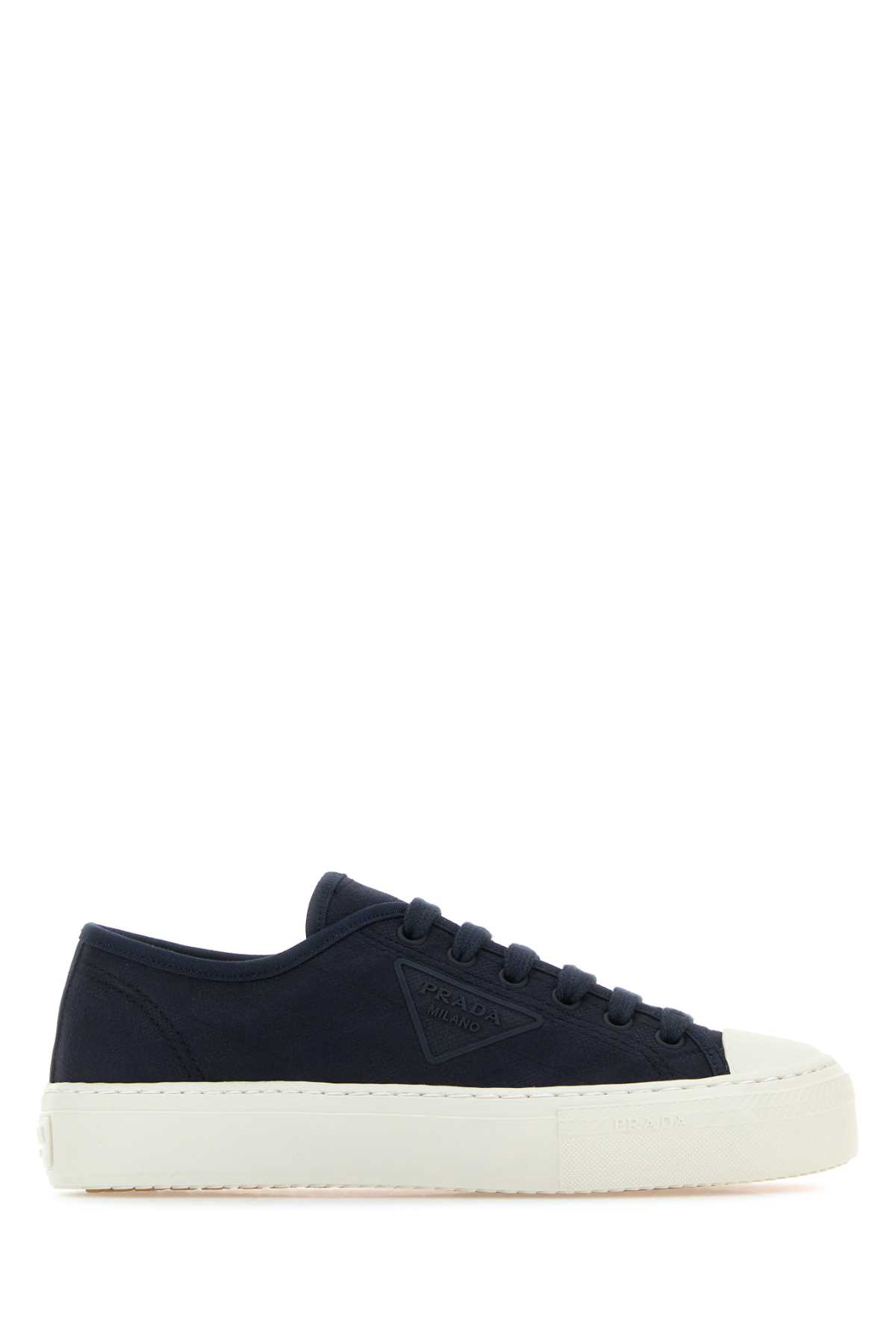 Navy Blue Fabric Sneakers
