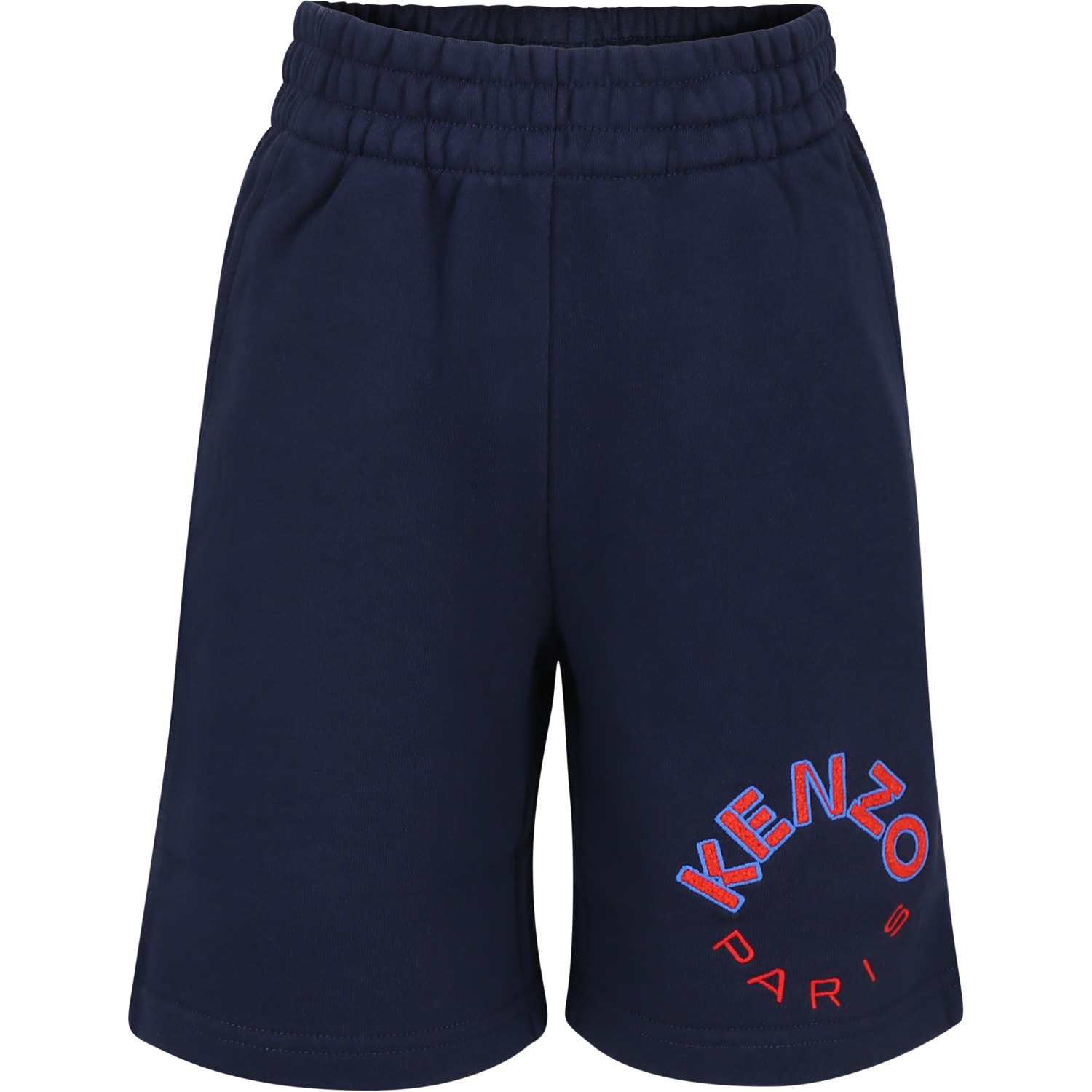 Shop Kenzo Blue Shorts For Boy With Logo