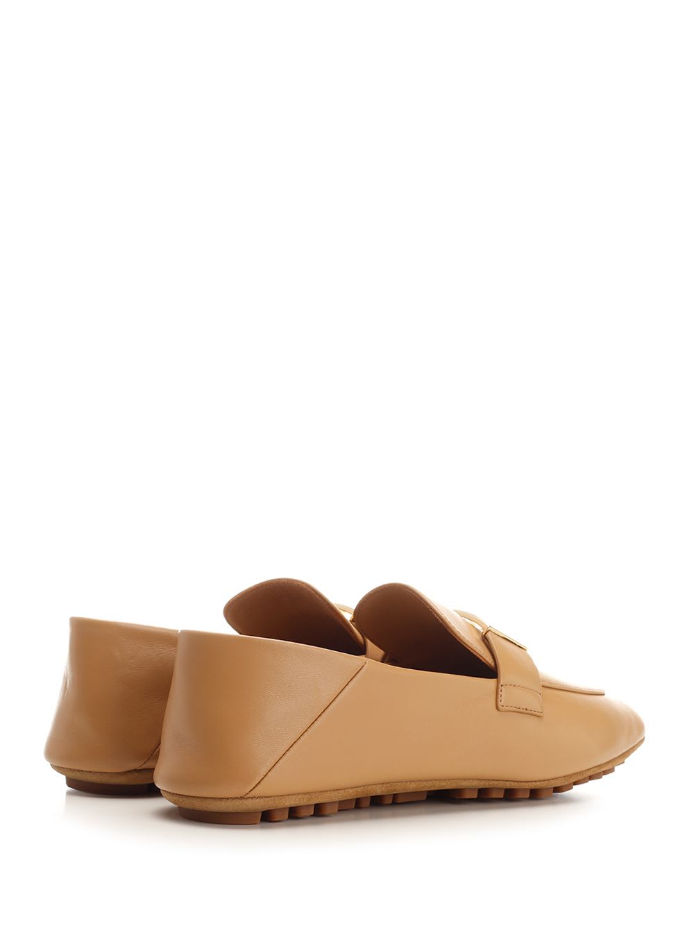 Shop Fendi Baguette Loafer In Beige