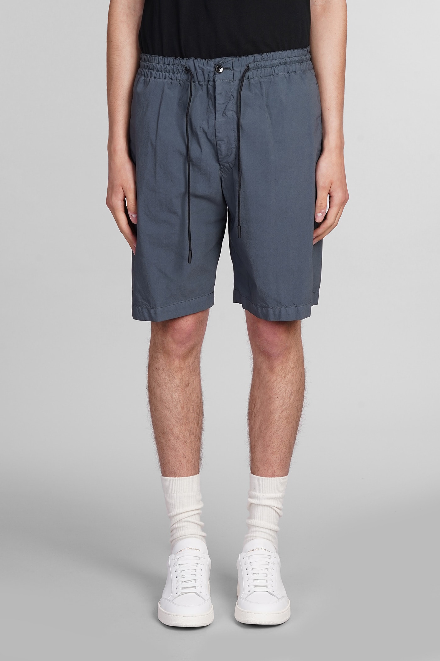 Pt01 Shorts In Grey Cotton In Blue