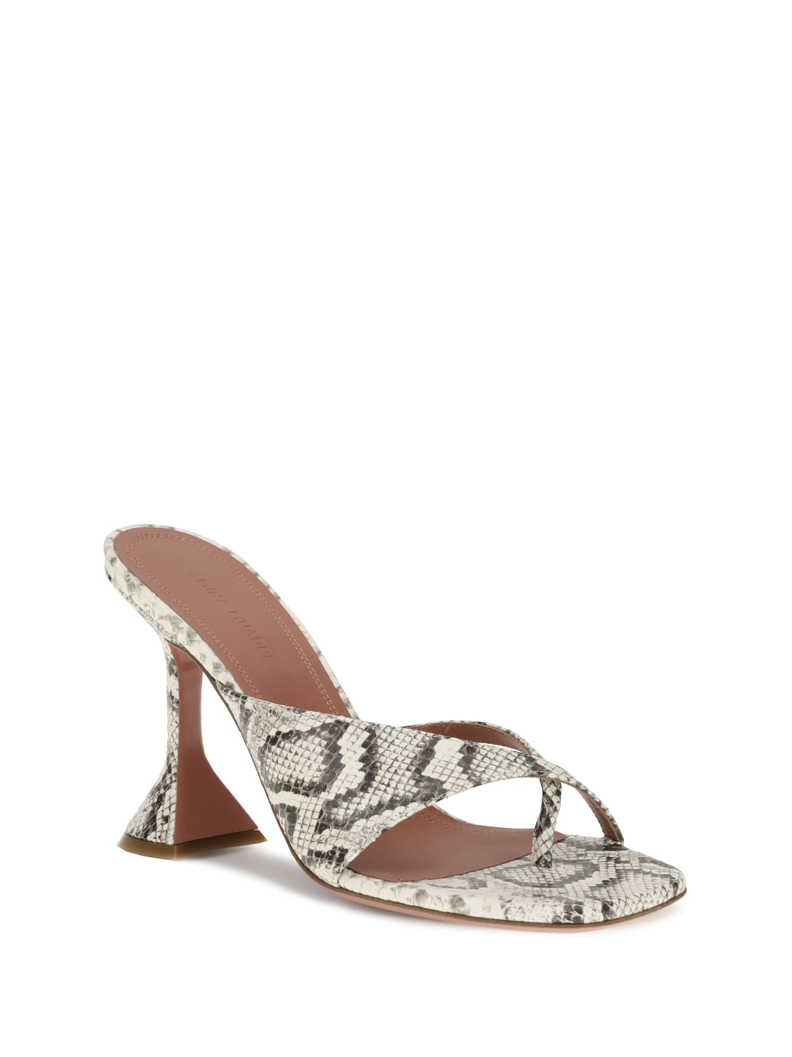 Amina Muaddi 95mm Shiona Snakeskin-effect Sandals