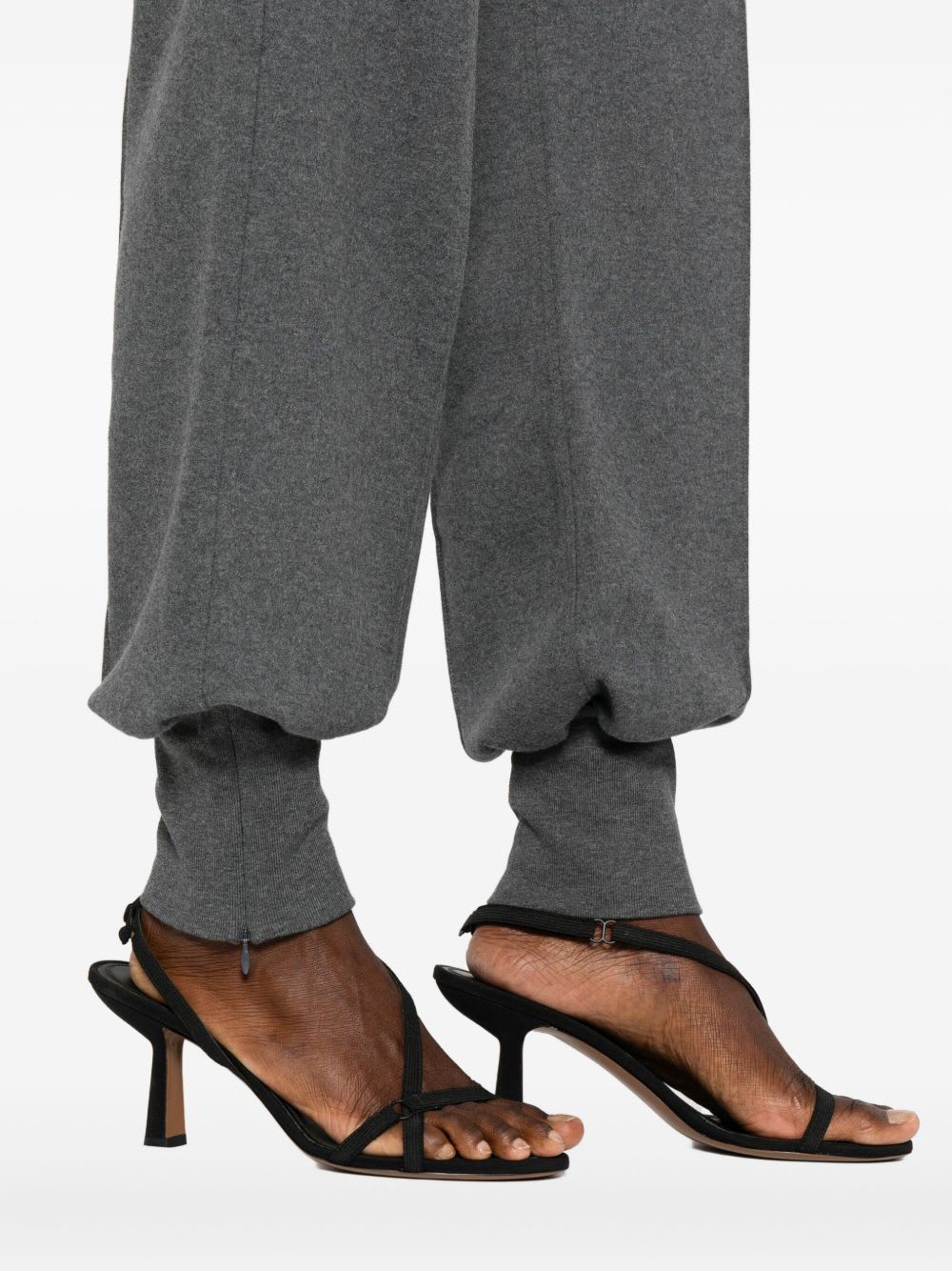 Tom Ford Tapered Leg Trousers With Adjustable Drawstring And Elasticized Cuffs In Gray
