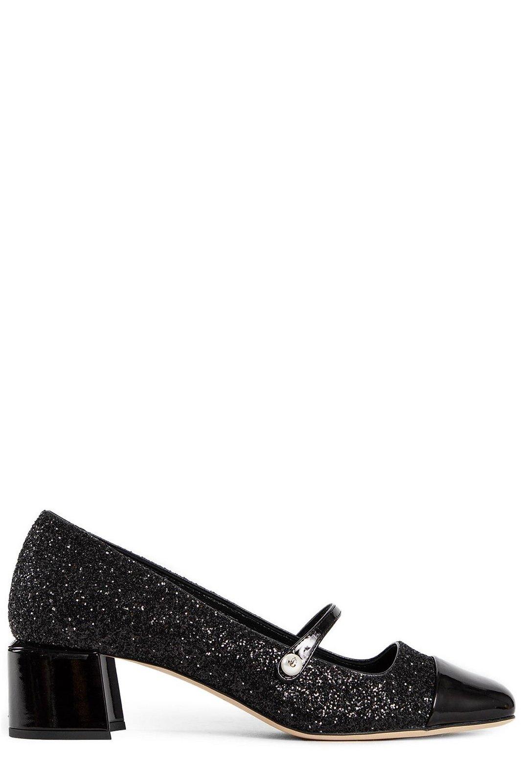 Shop Jimmy Choo Elisa 45 Glitter Pumps In Black Black